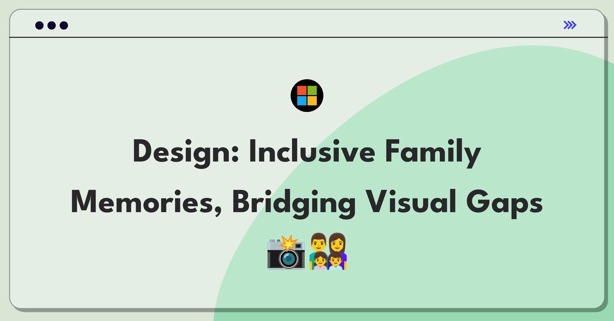 Product Management Design Question: Sketch of a smartphone with family photos and accessibility symbols