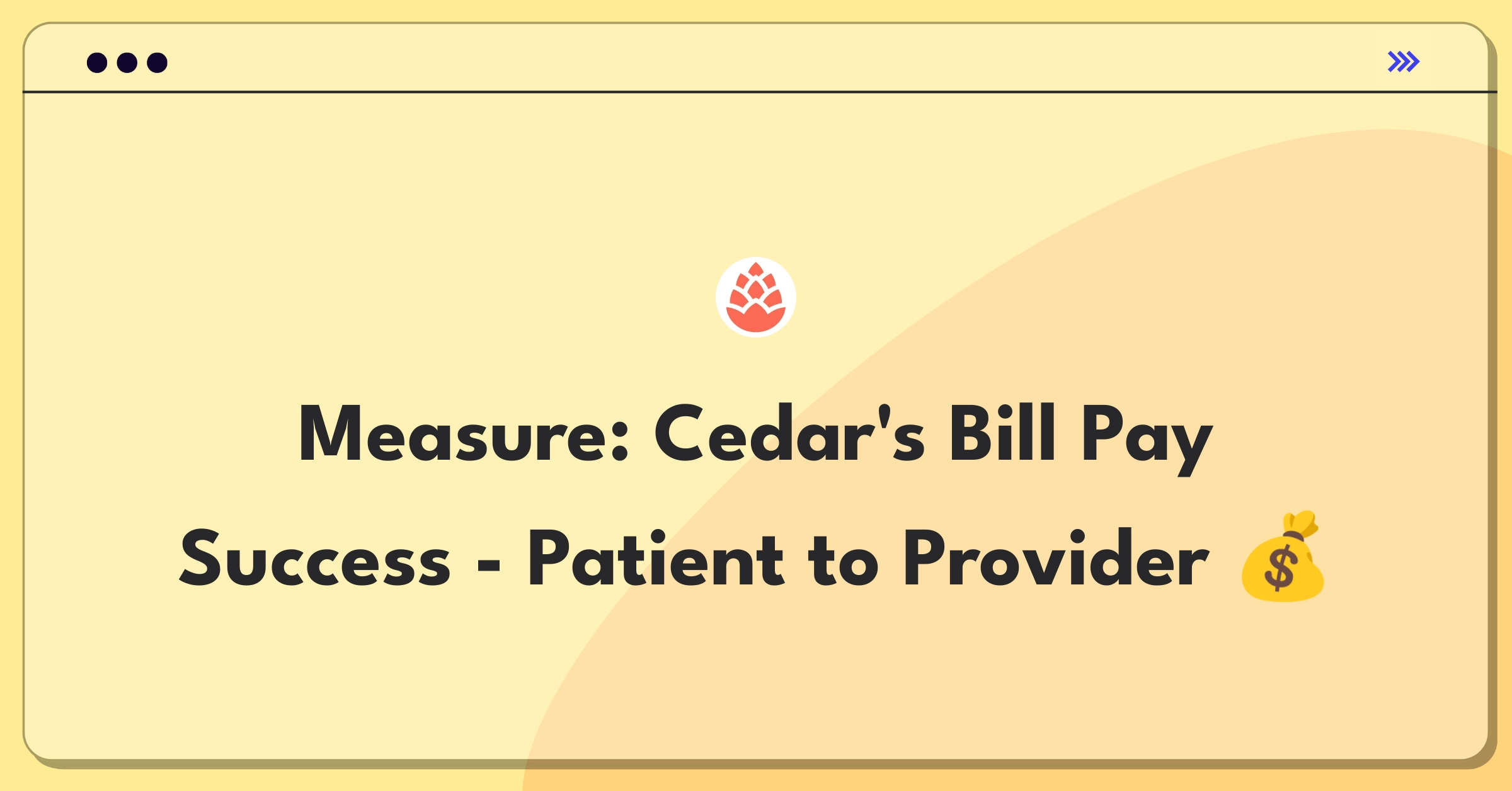 Product Management Analytics Question: Defining success metrics for Cedar's digital healthcare bill payment feature