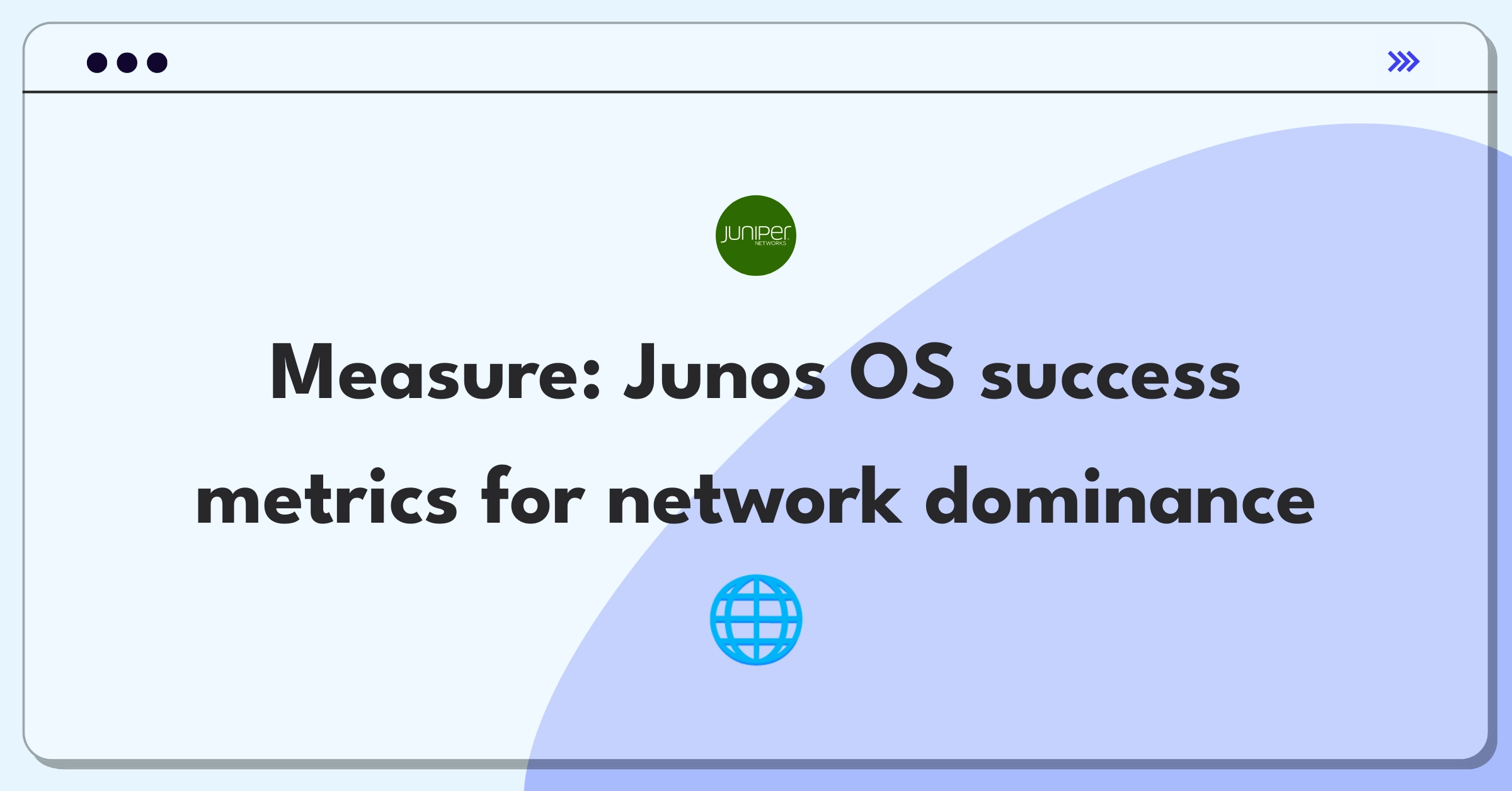 Product Management Metrics Question: Defining success metrics for Juniper Networks' Junos OS network operating system