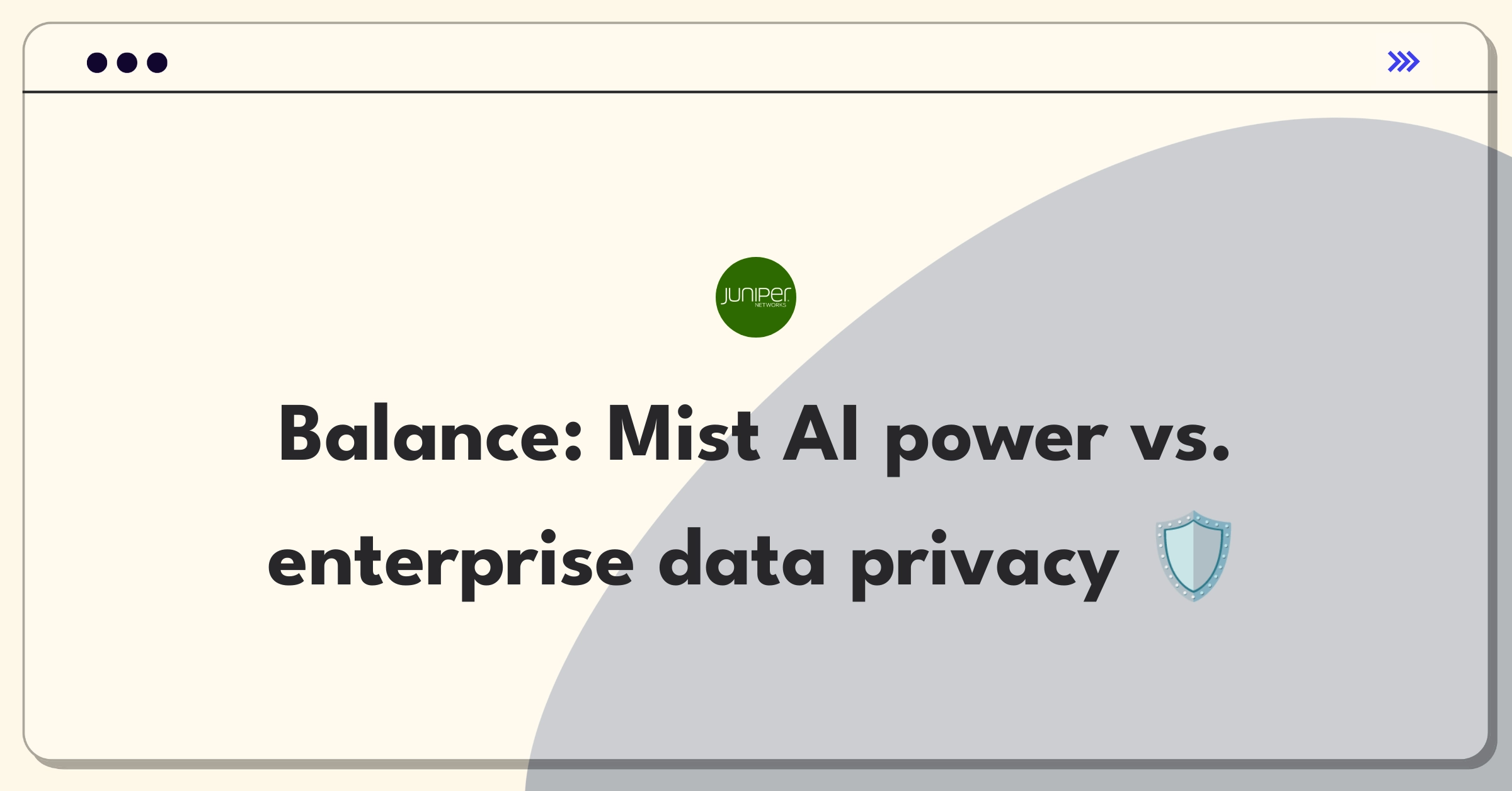 Product Management Trade-Off Question: Juniper Networks balancing AI capabilities with customer privacy concerns