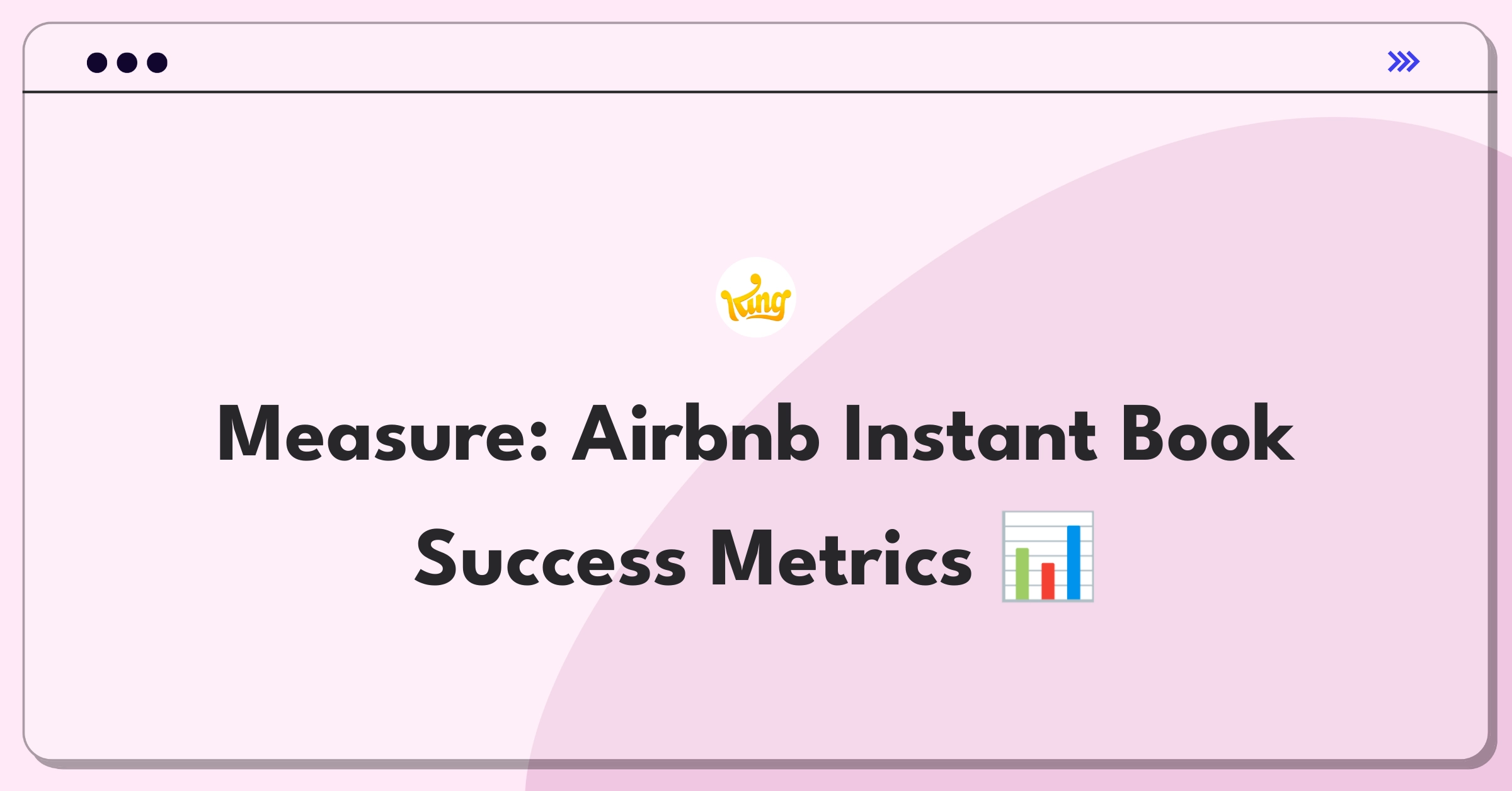 Product Management Metrics Question: Airbnb instant booking feature success definition diagram