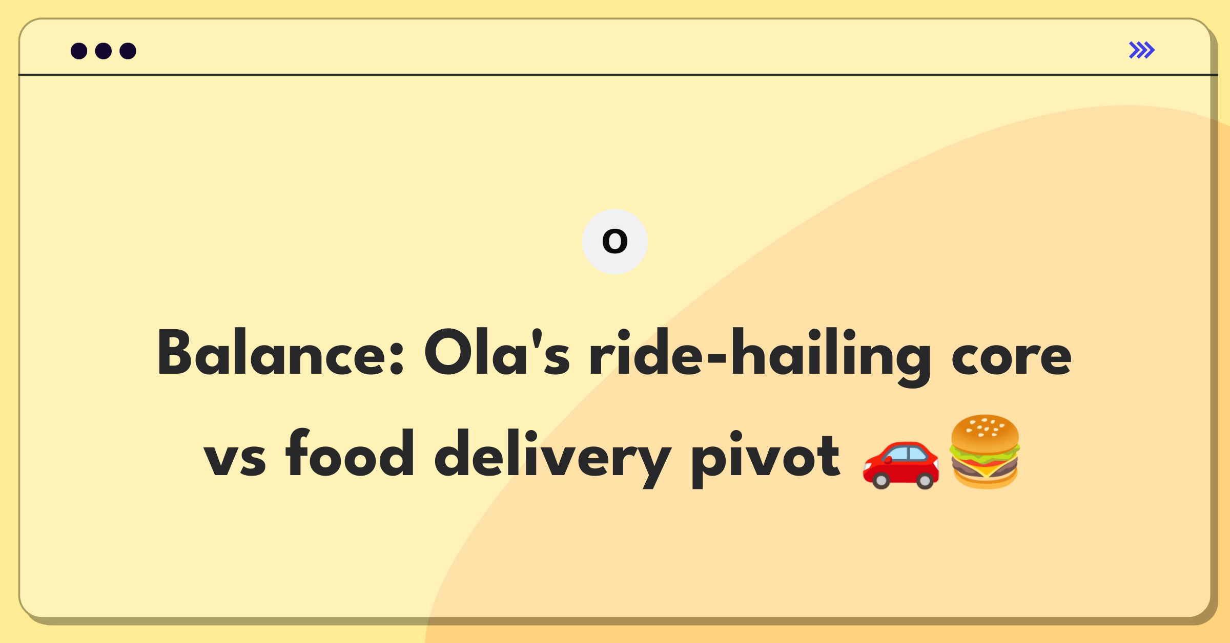 Product Management Trade-off Question: Ola weighing ride-hailing focus against food delivery expansion