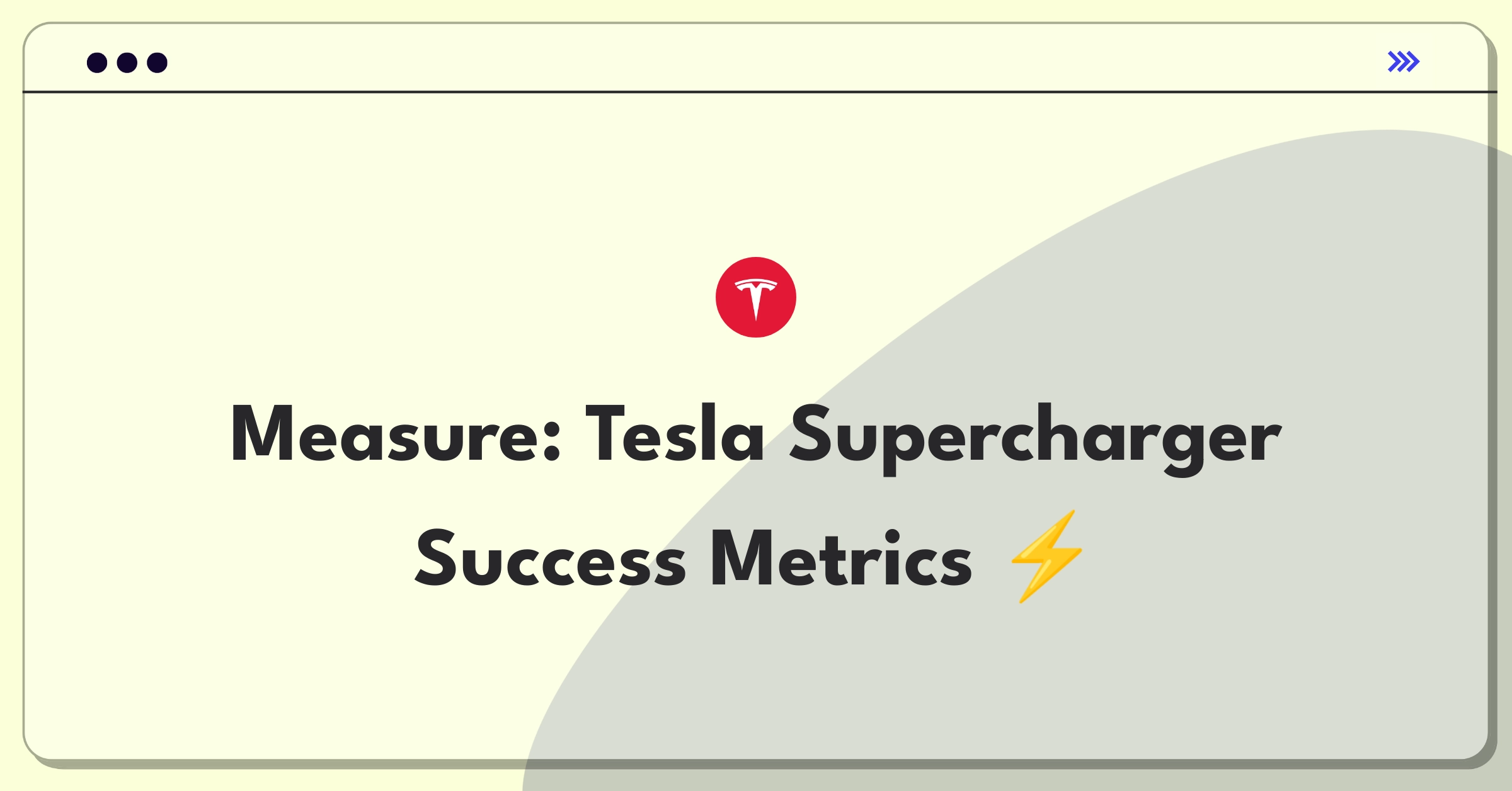 Product Management Analytics Question: Tesla Supercharger network success metrics evaluation