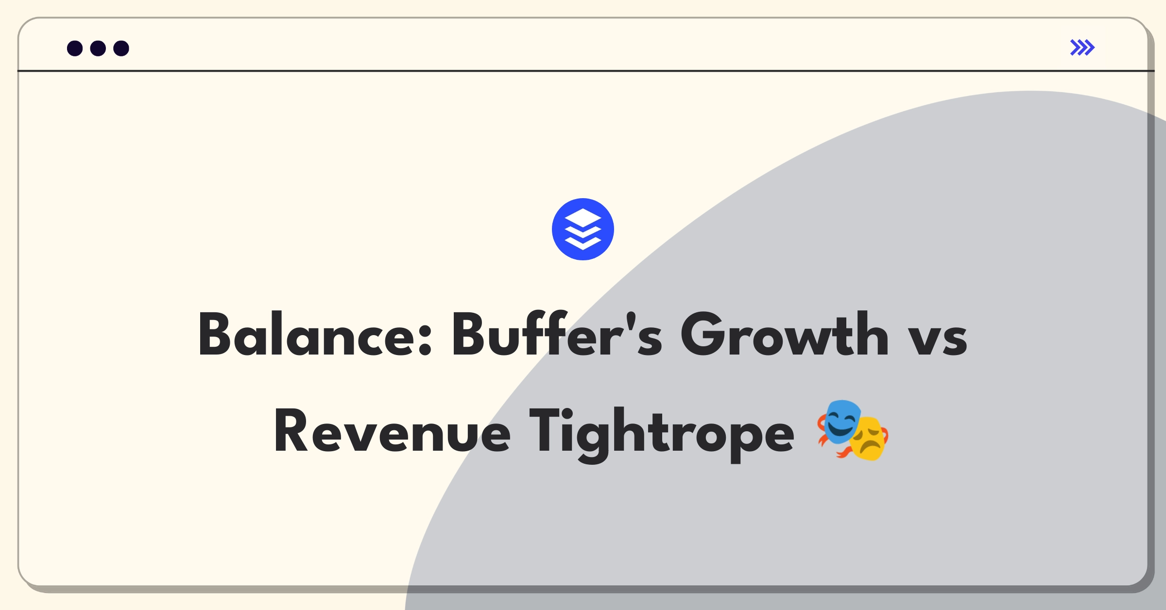 Product Management Trade-off Question: Buffer user acquisition versus monetization strategy diagram