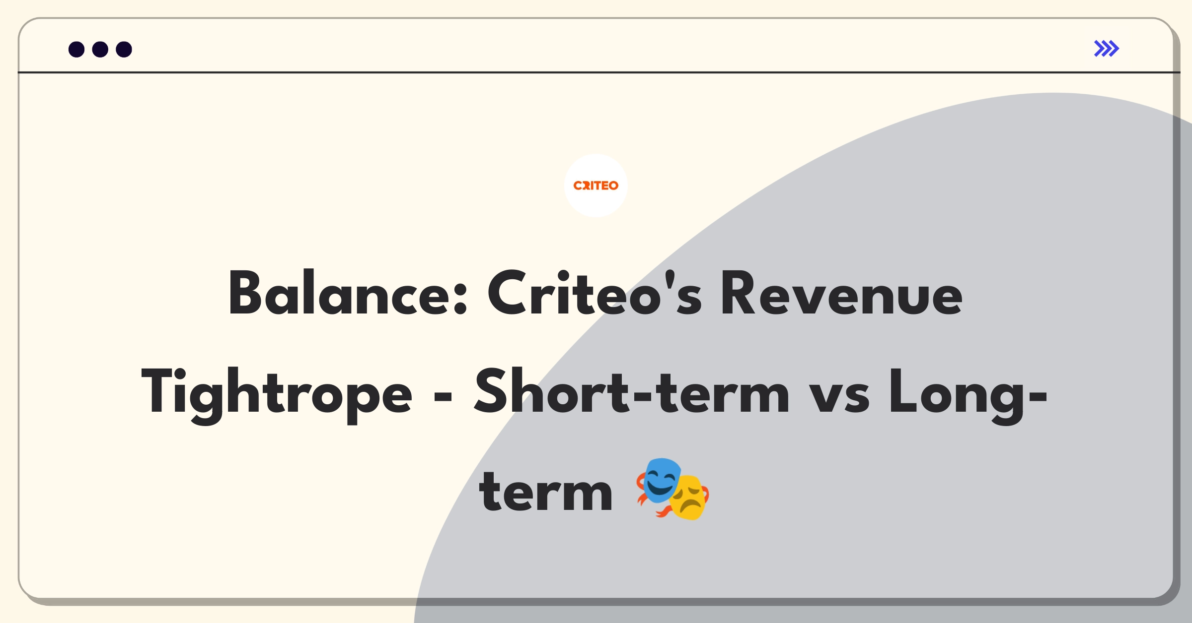 Product Management Trade-off Question: Balancing short-term revenue and long-term client retention for Criteo's advertising platform