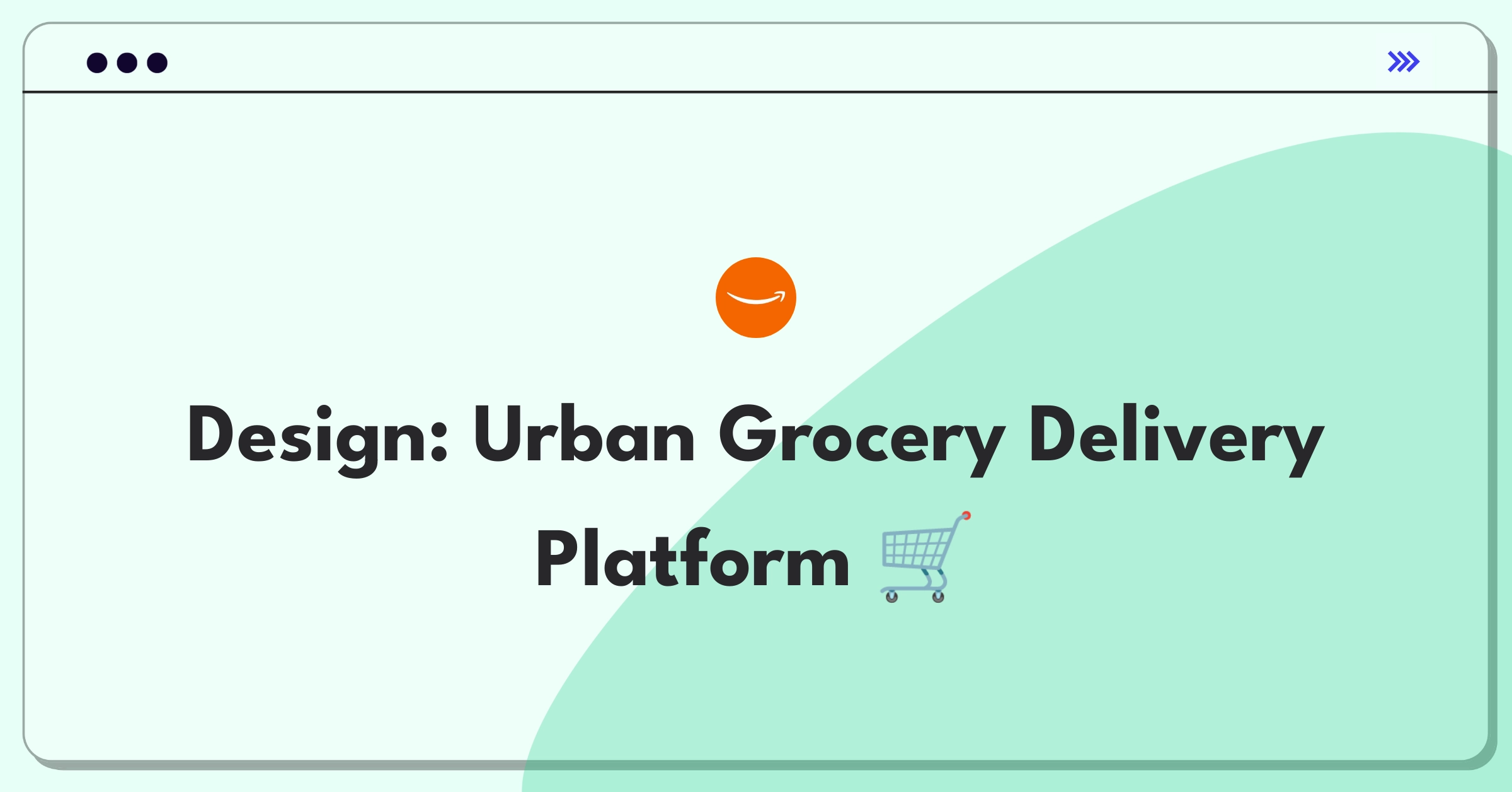 Product Management Design Question: Sketch of a smartphone with grocery items and delivery route