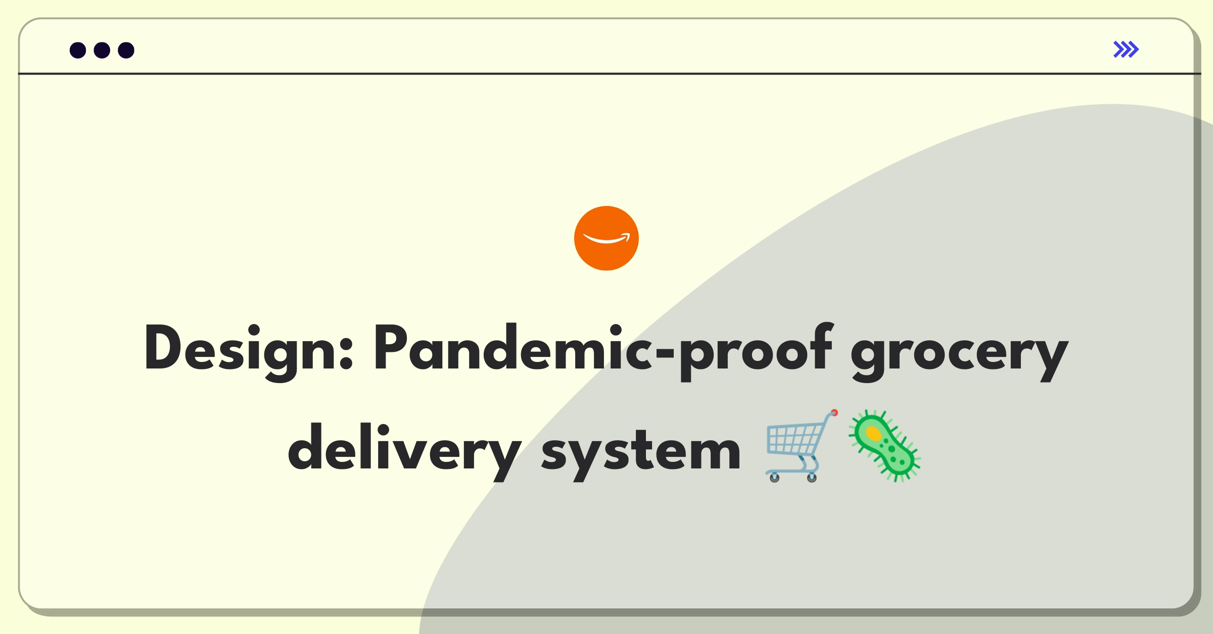 Product Management Design Question: Grocery delivery system blueprint with COVID-19 safety measures highlighted