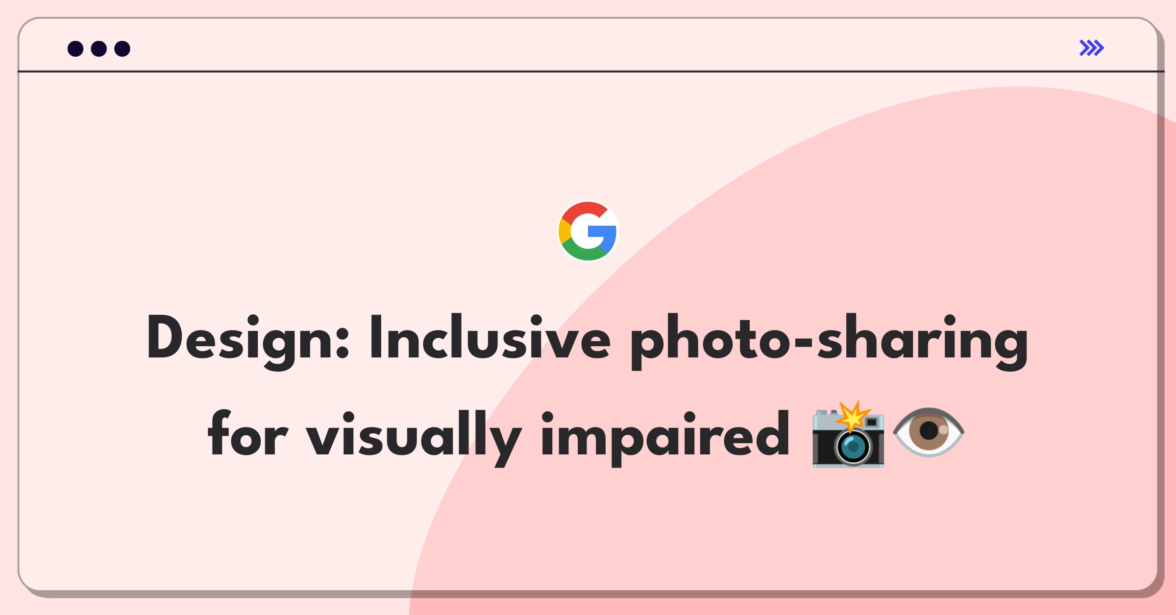 Product Management Design Question: Create accessible photo-sharing app for visually impaired users