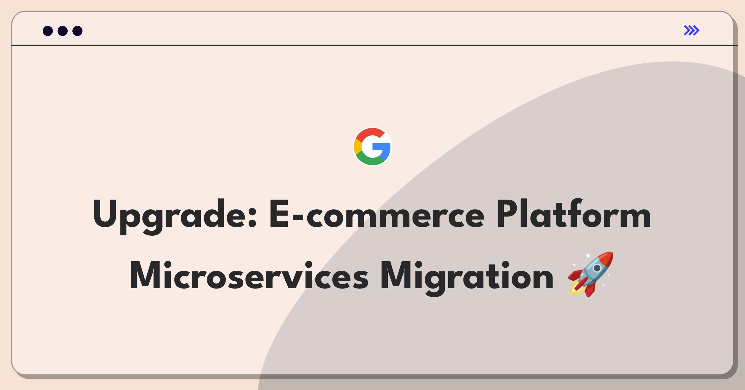 Product Management Technical Question: E-commerce platform architecture diagram showing monolith to microservices transition