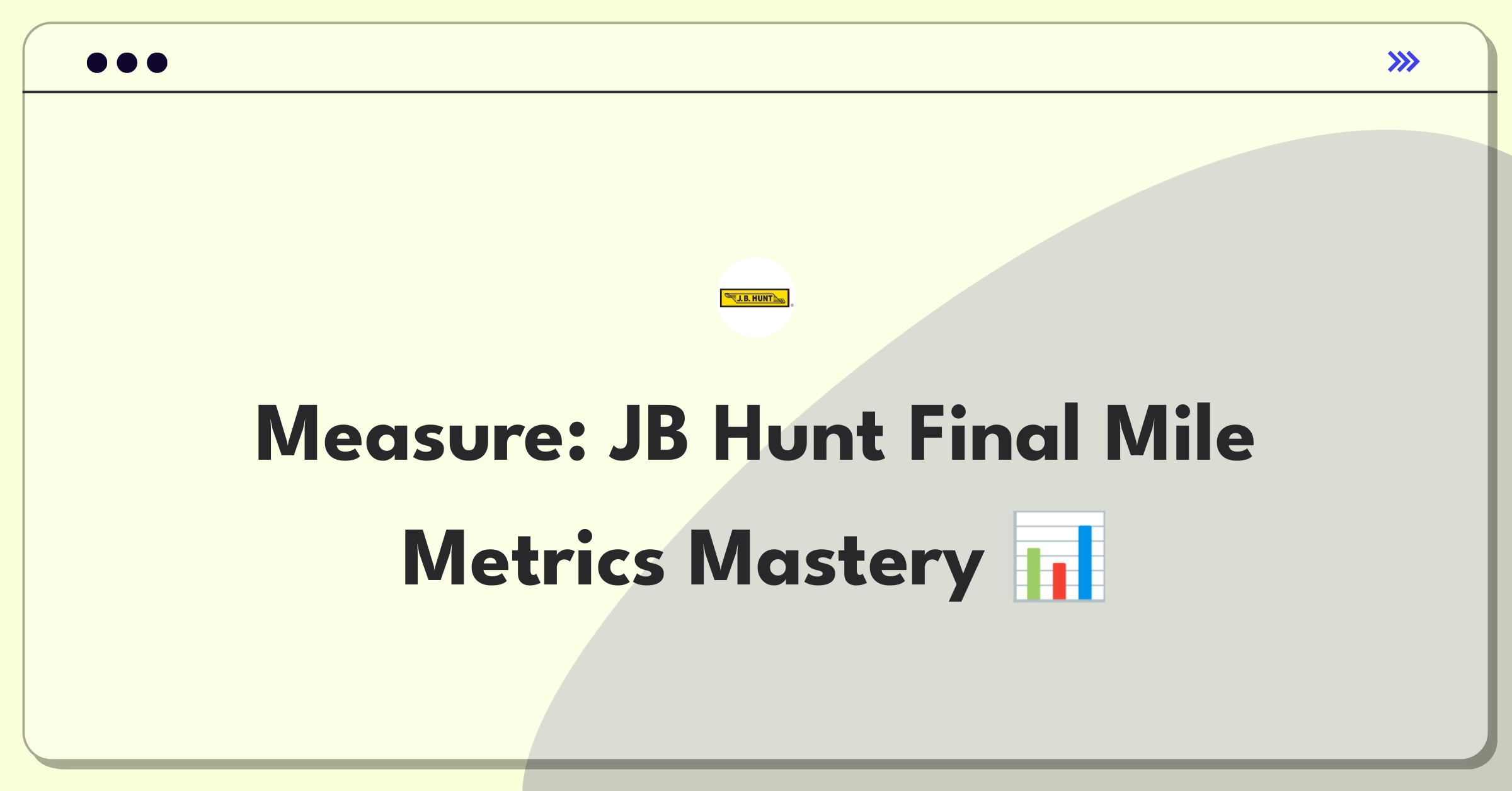 Product Management Success Metrics Question: Evaluating JB Hunt's Final Mile delivery solution performance