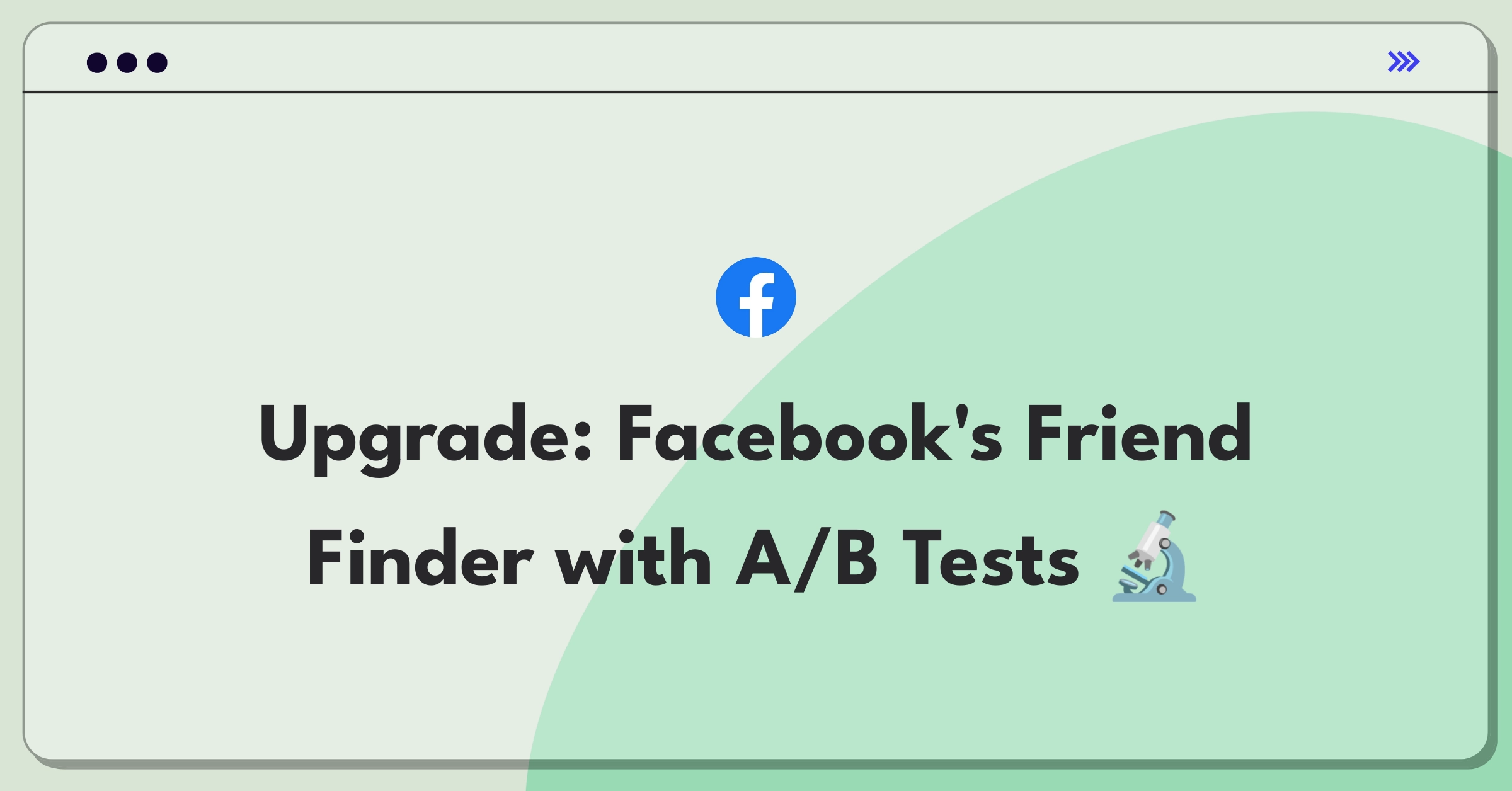 Product Management Strategy Question: Facebook friend discovery A/B testing diagram