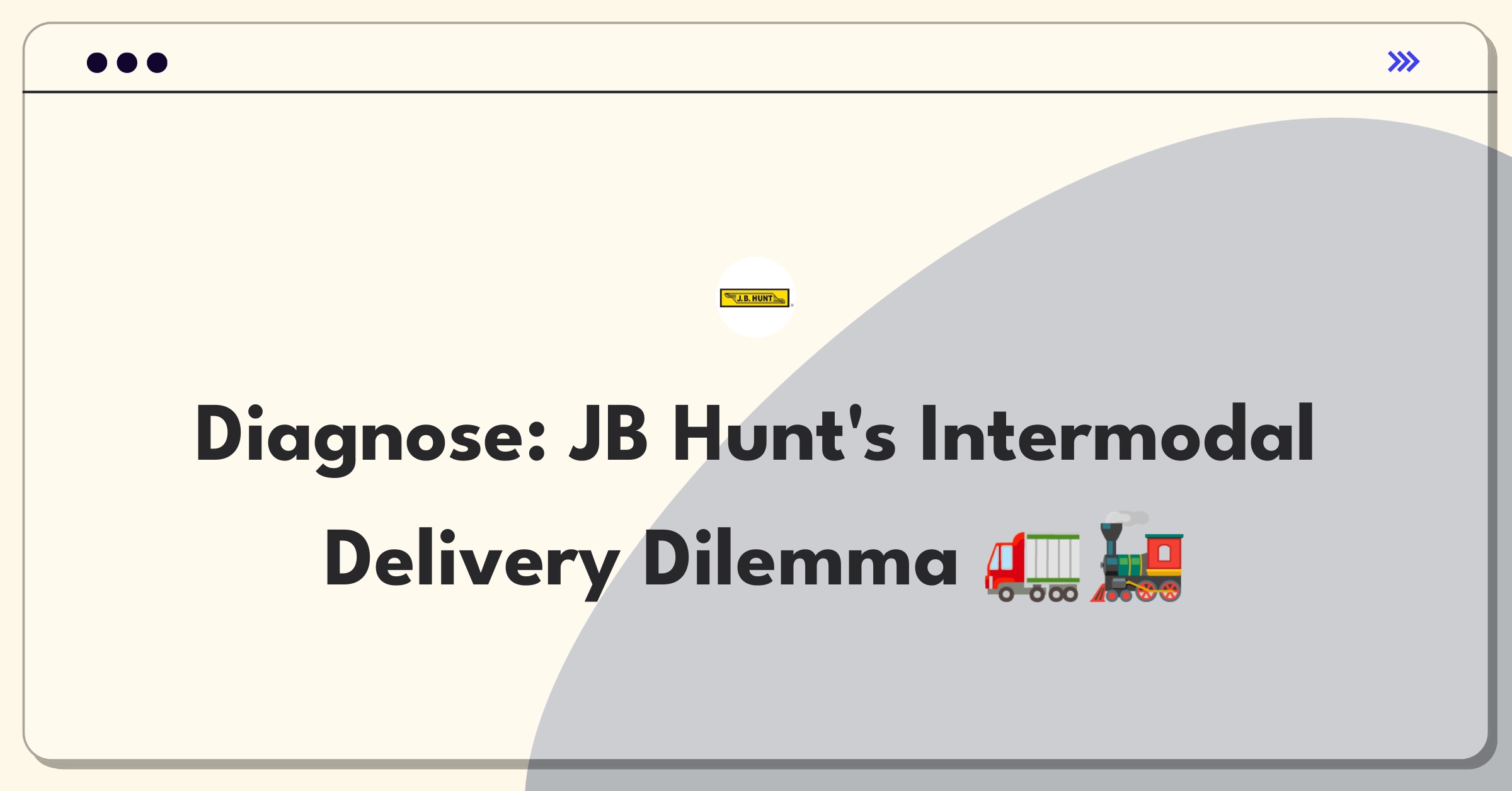 Product Management Root Cause Analysis Question: JB Hunt intermodal service on-time delivery decline investigation