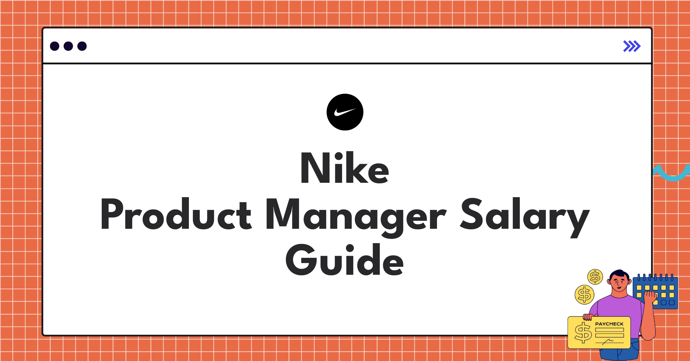 Nike swoosh logo with product manager salary chart showing compensation breakdown for different levels