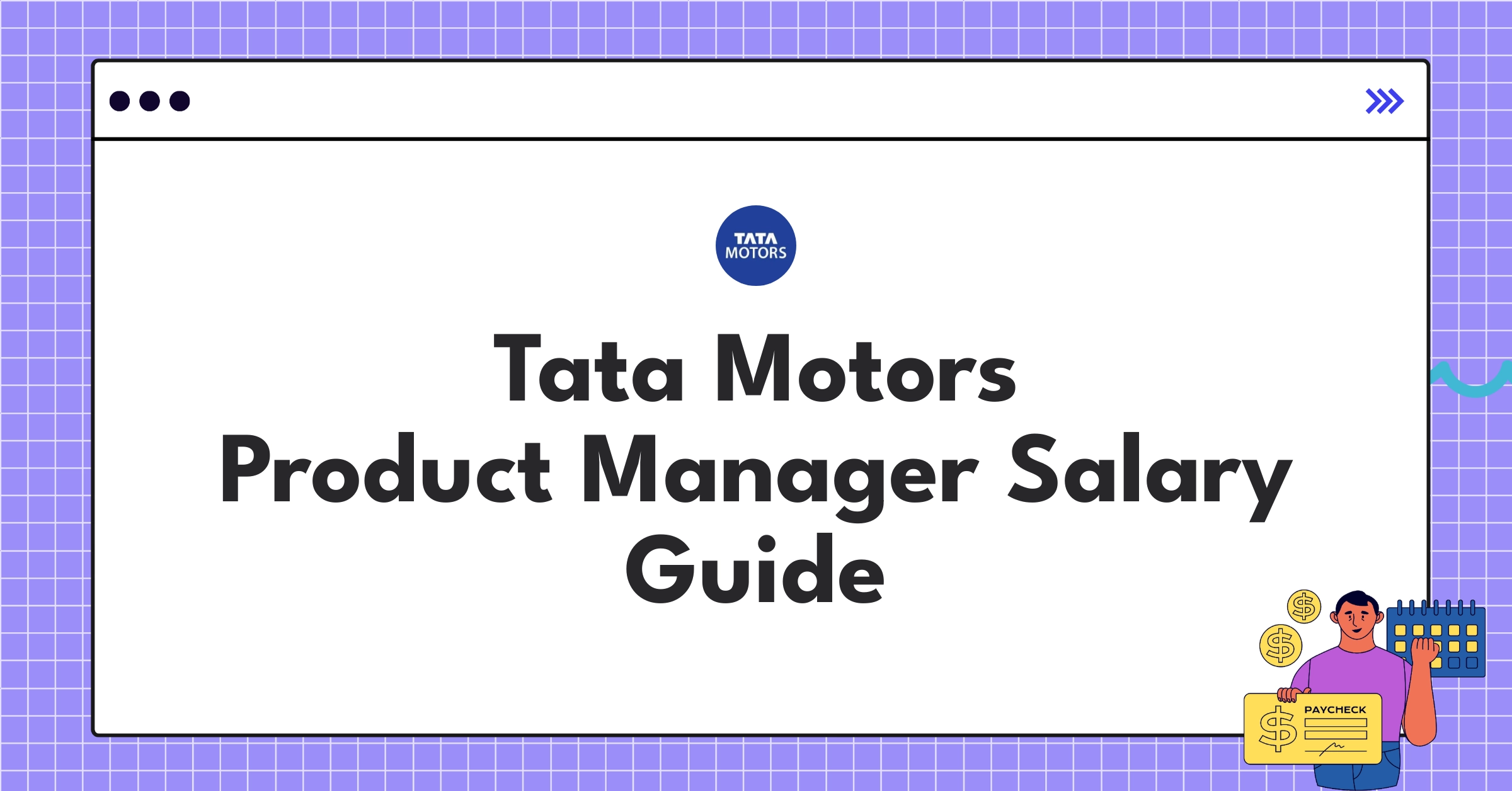 Infographic showing Tata Motors Product Manager salary ranges and benefits for 2025