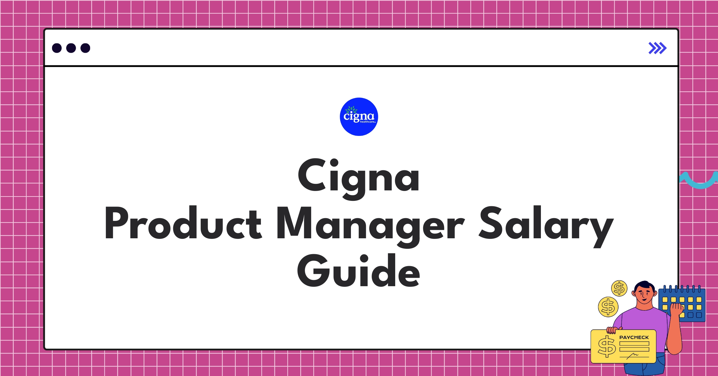 Infographic showing Cigna Product Manager salary components and ranges for different experience levels