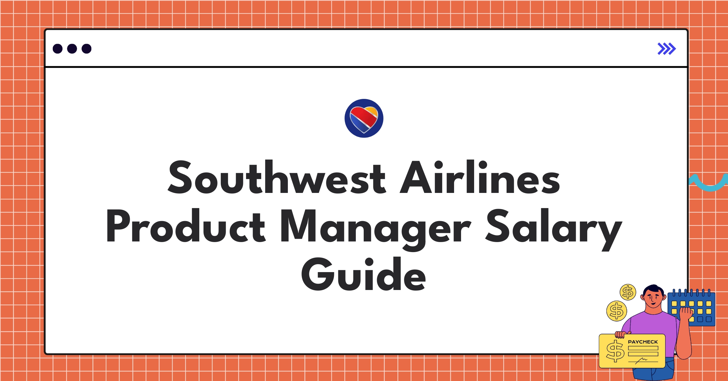 Southwest Airlines Product Manager salary guide infographic showing compensation structure and benefits