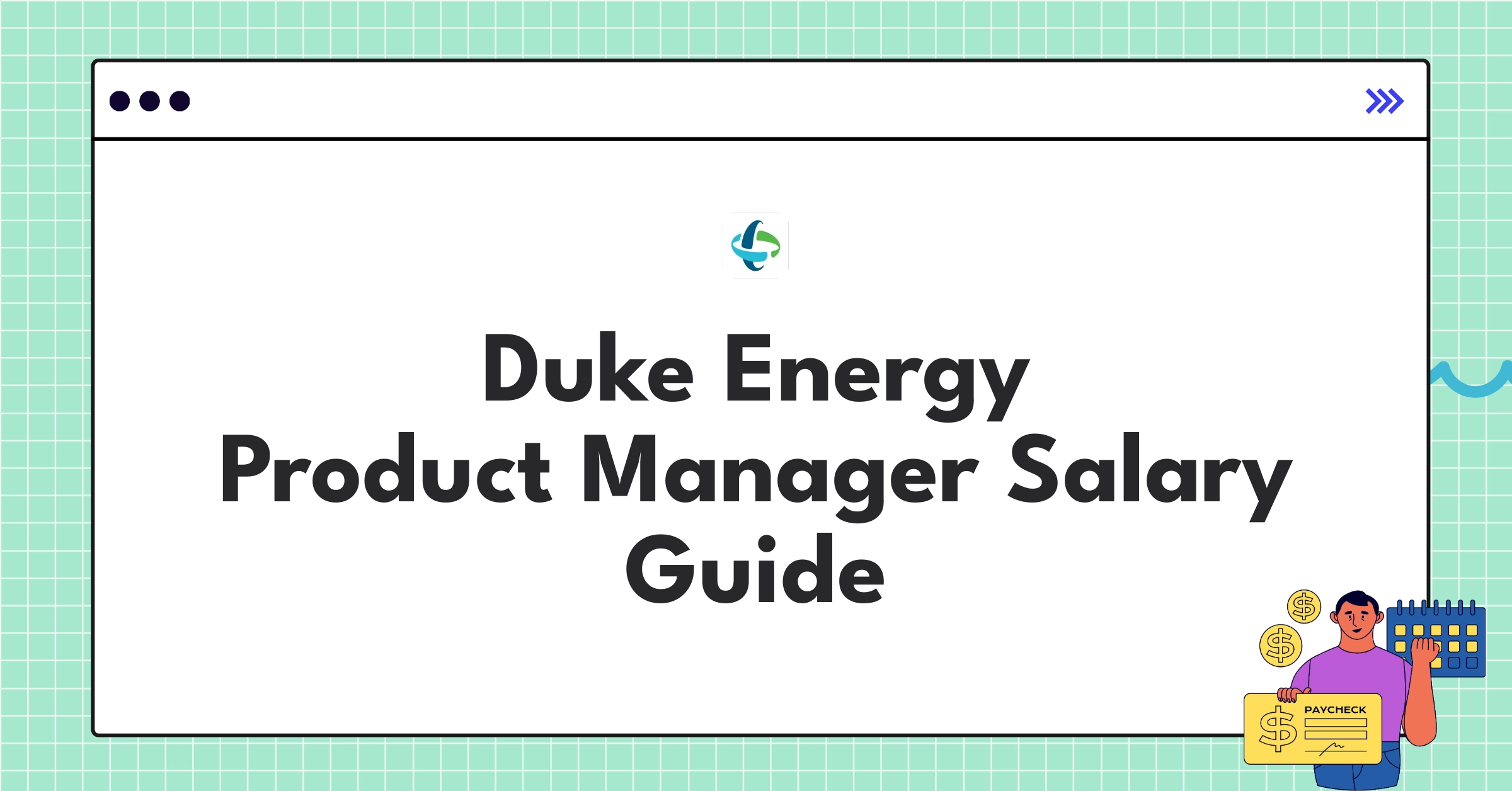 Duke Energy headquarters with graph showing Product Manager salary trends for 2025 compensation guide