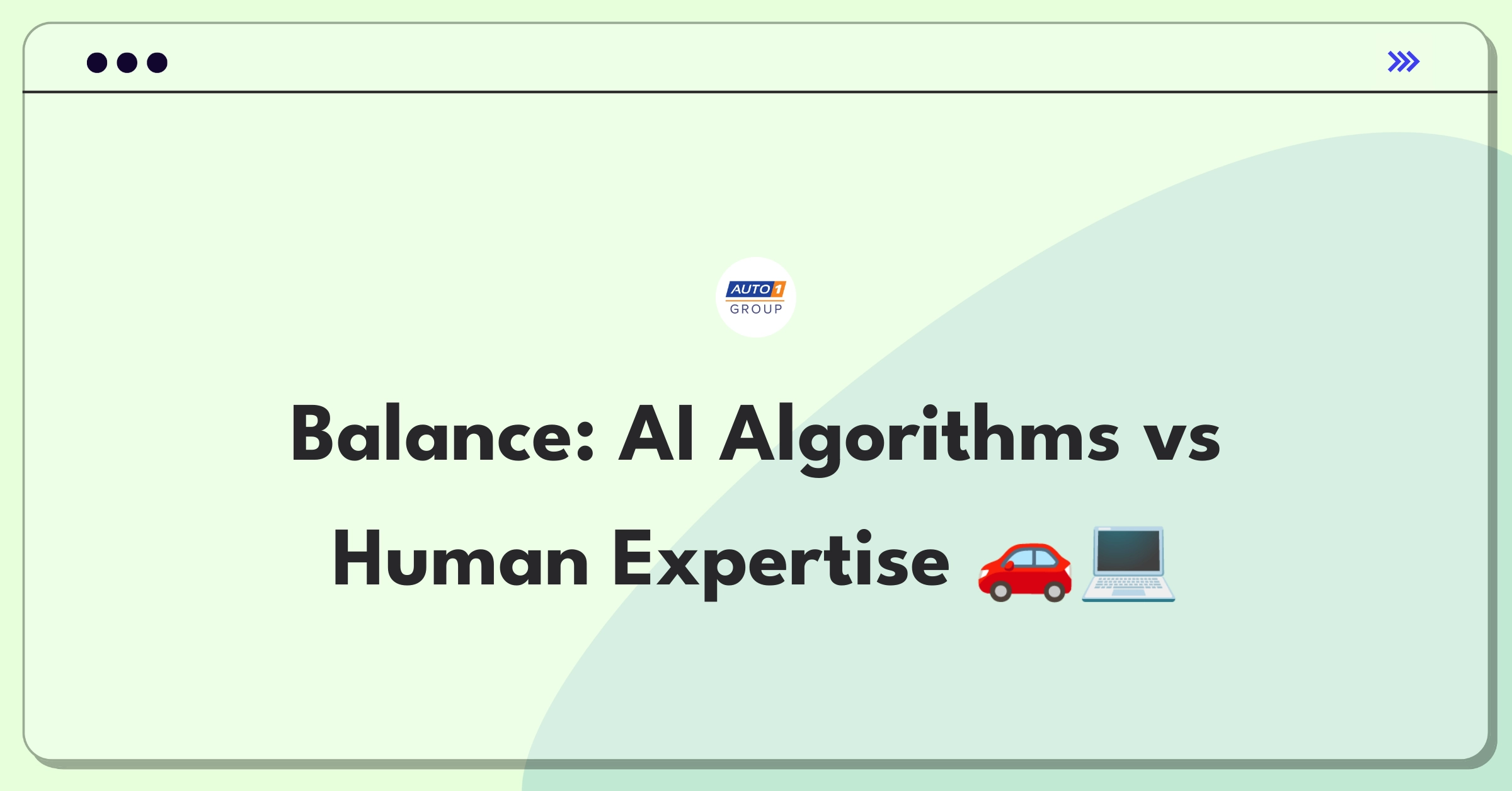 Product Management Trade-off Question: Balancing AI pricing algorithms with human appraisers in used car valuation