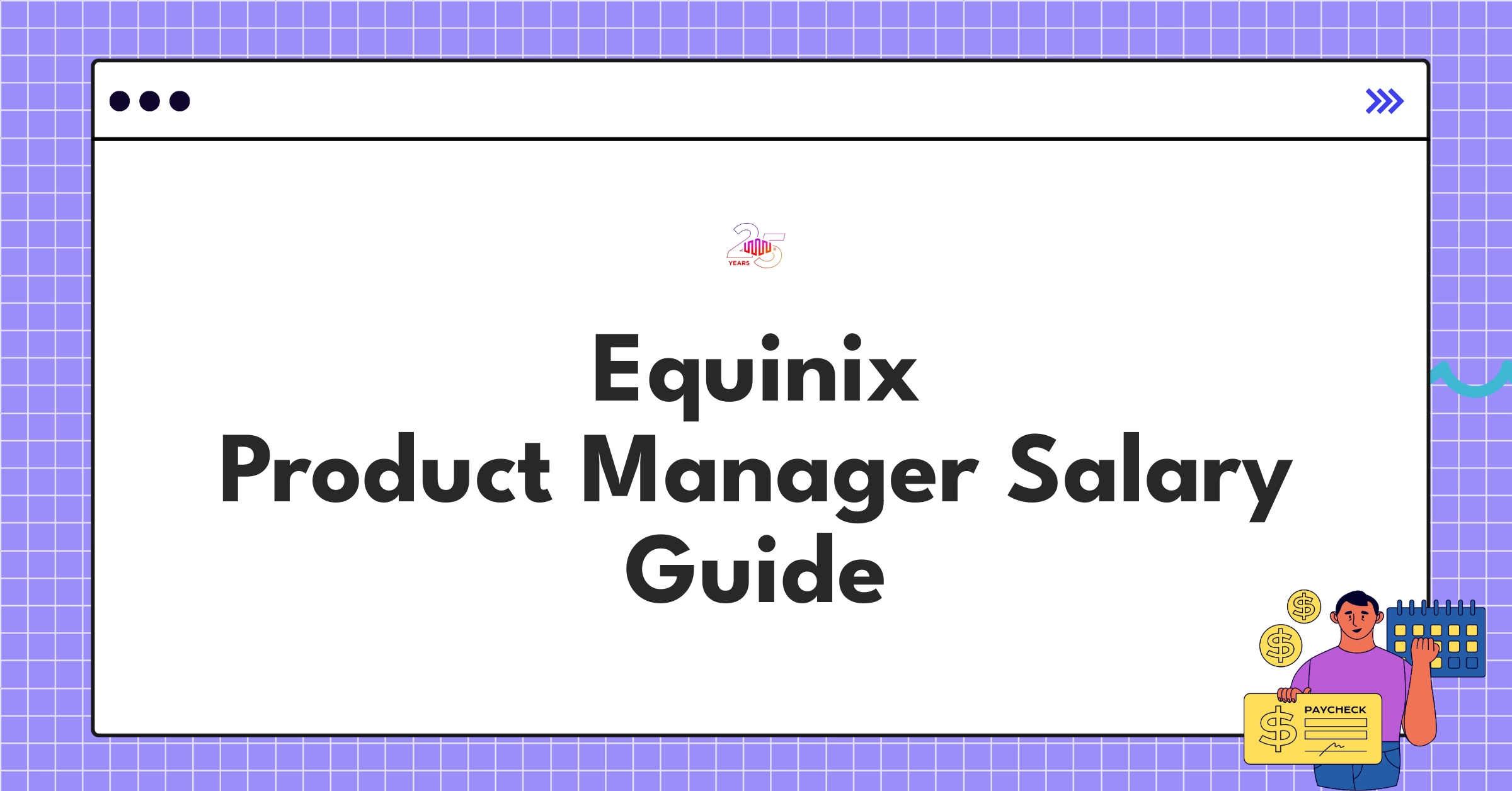Infographic showing Equinix Product Manager salary ranges and compensation components for different experience levels