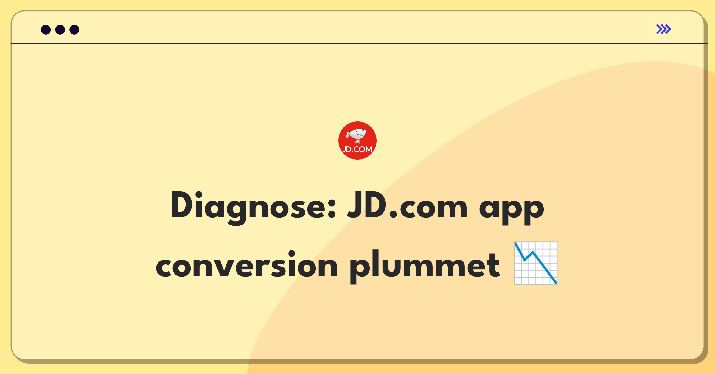 Product Management Root Cause Analysis Question: Investigating sudden drop in JD.com mobile app conversion rates for smartphones