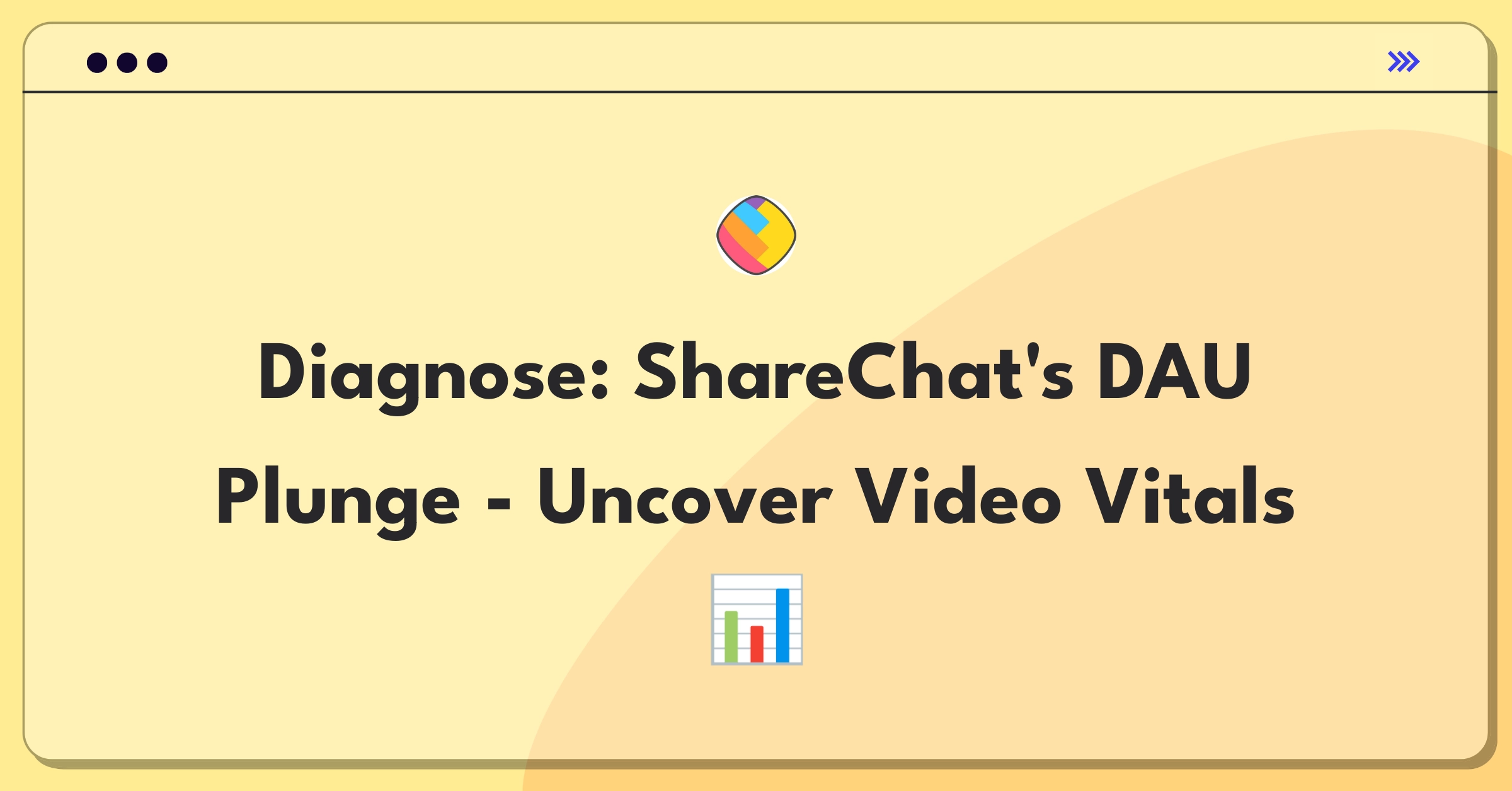 Product Management Root Cause Analysis Question: Investigating ShareChat video feed's sudden drop in daily active users