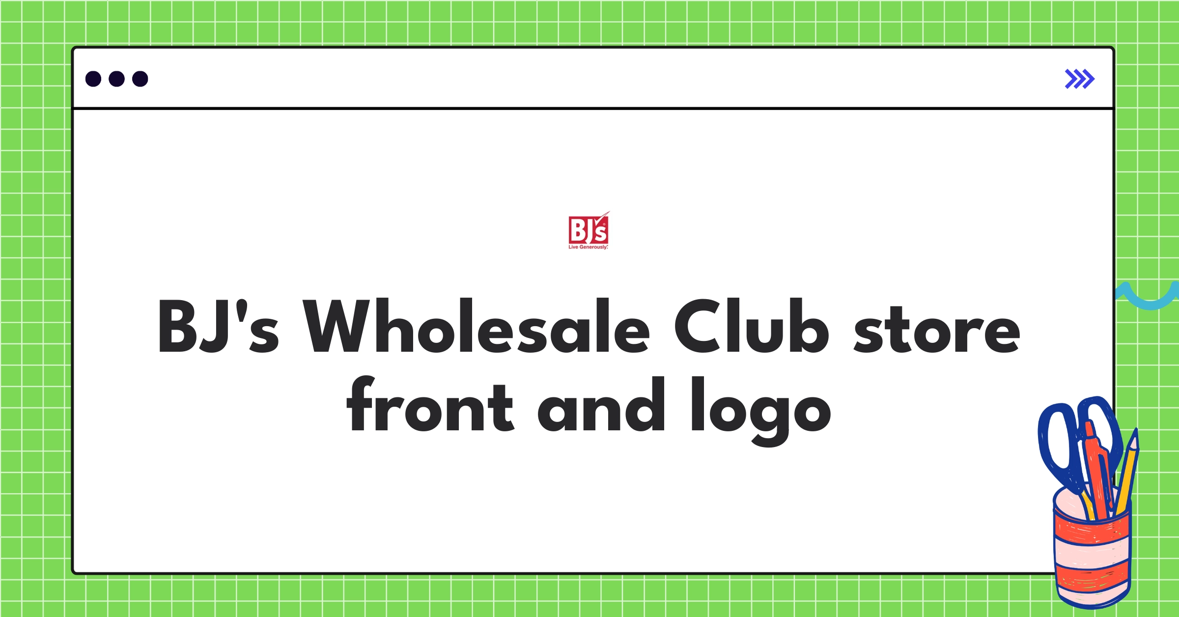 BJ's Wholesale Club storefront showcasing fresh food displays and digital integration kiosks