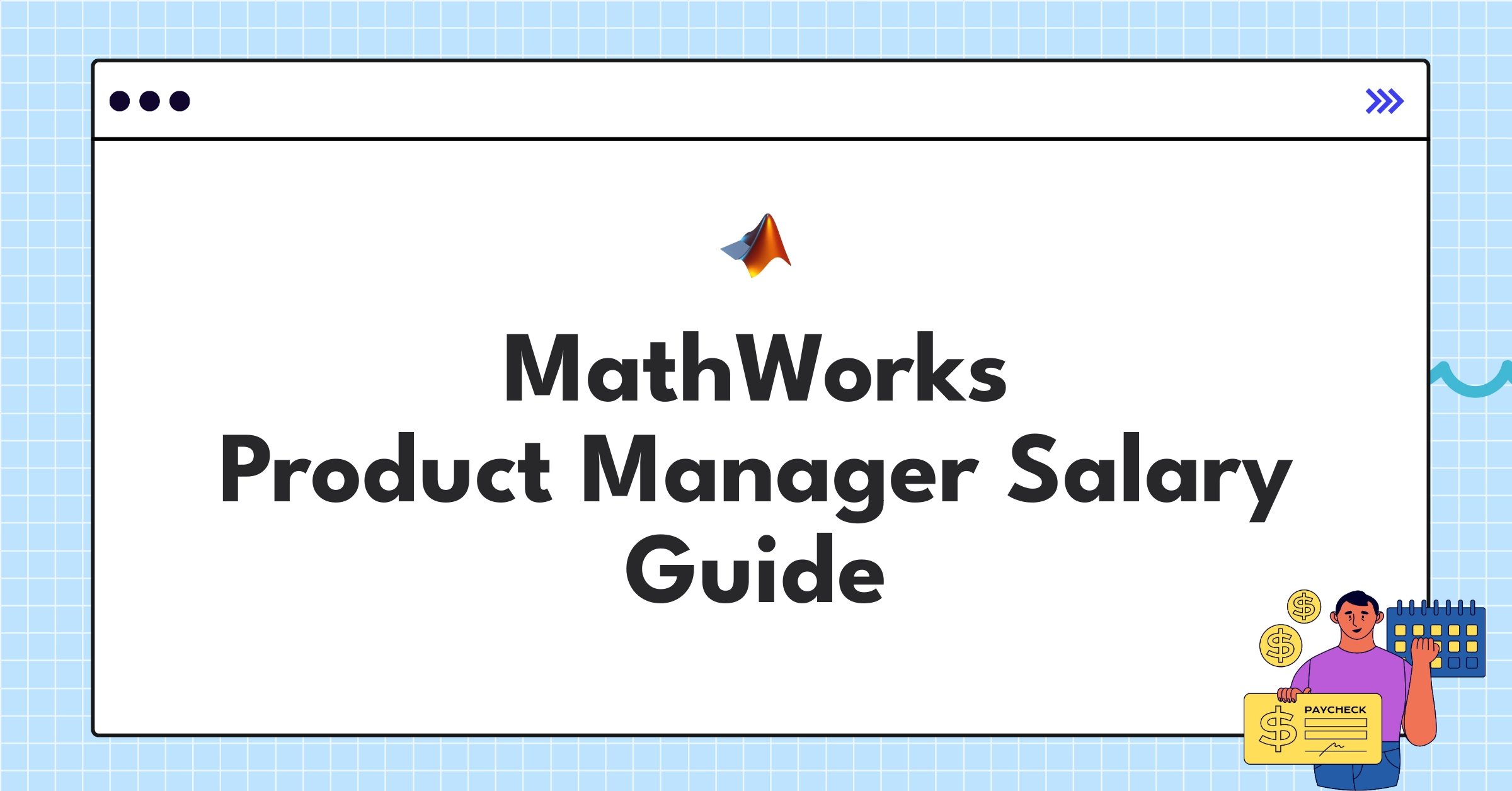 Infographic showing MathWorks Product Manager salary components including base pay, bonuses, and equity for 2025