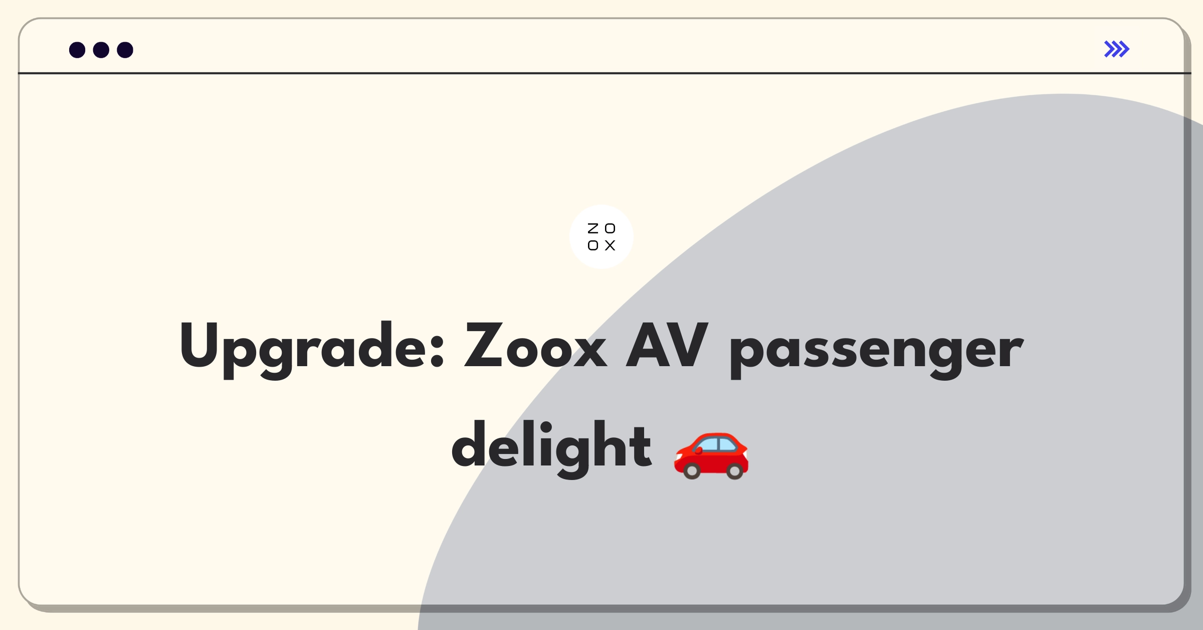 Product Management Improvement Question: Enhancing passenger experience in Zoox autonomous vehicles