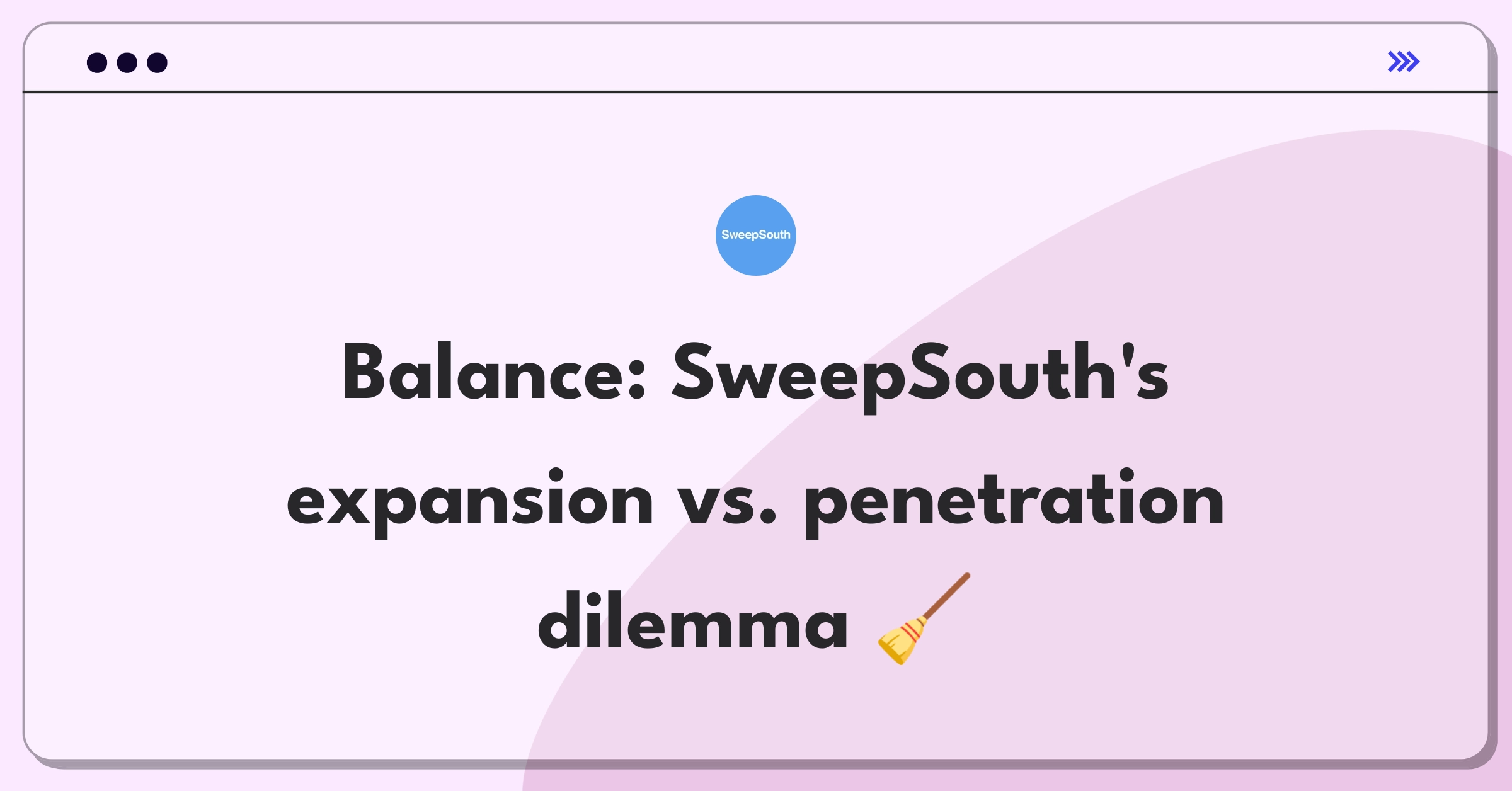 Product Management Trade-off Question: SweepSouth growth strategy balancing market expansion and penetration