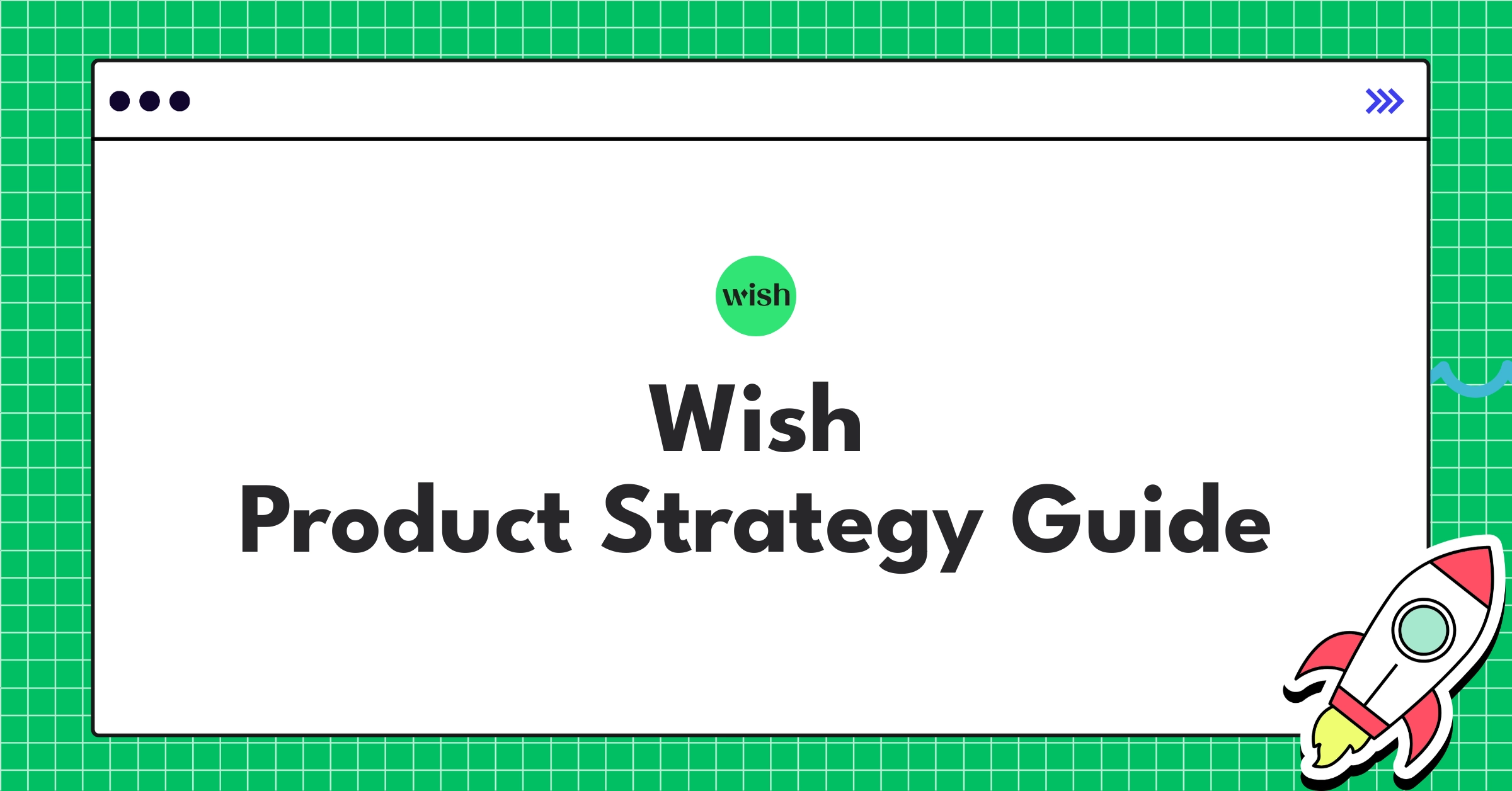 Wish logo with icons representing quality merchandise, AI personalization, and improved logistics