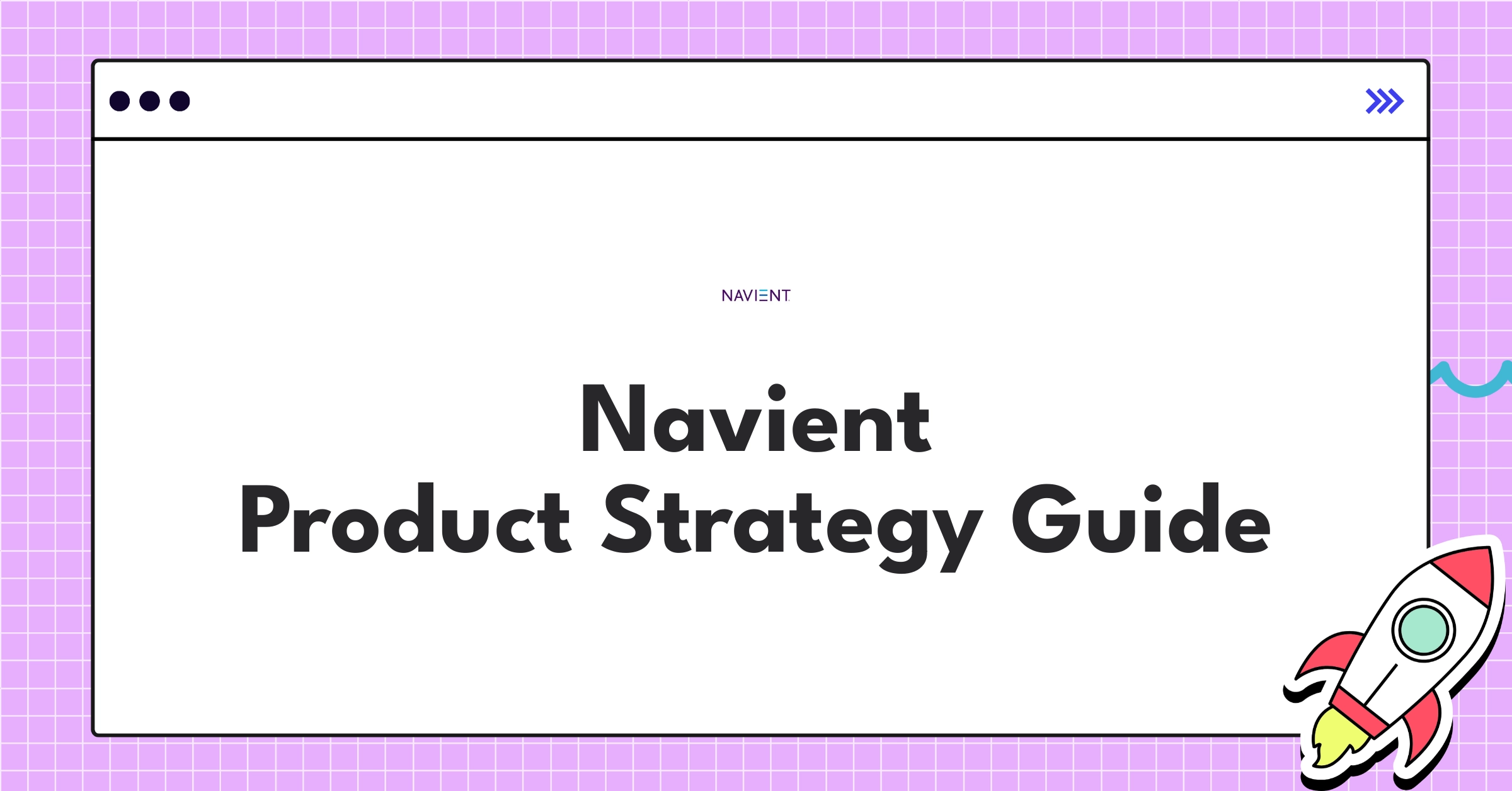 Navient logo with icons representing diversification, technology, and partnerships in education finance industry