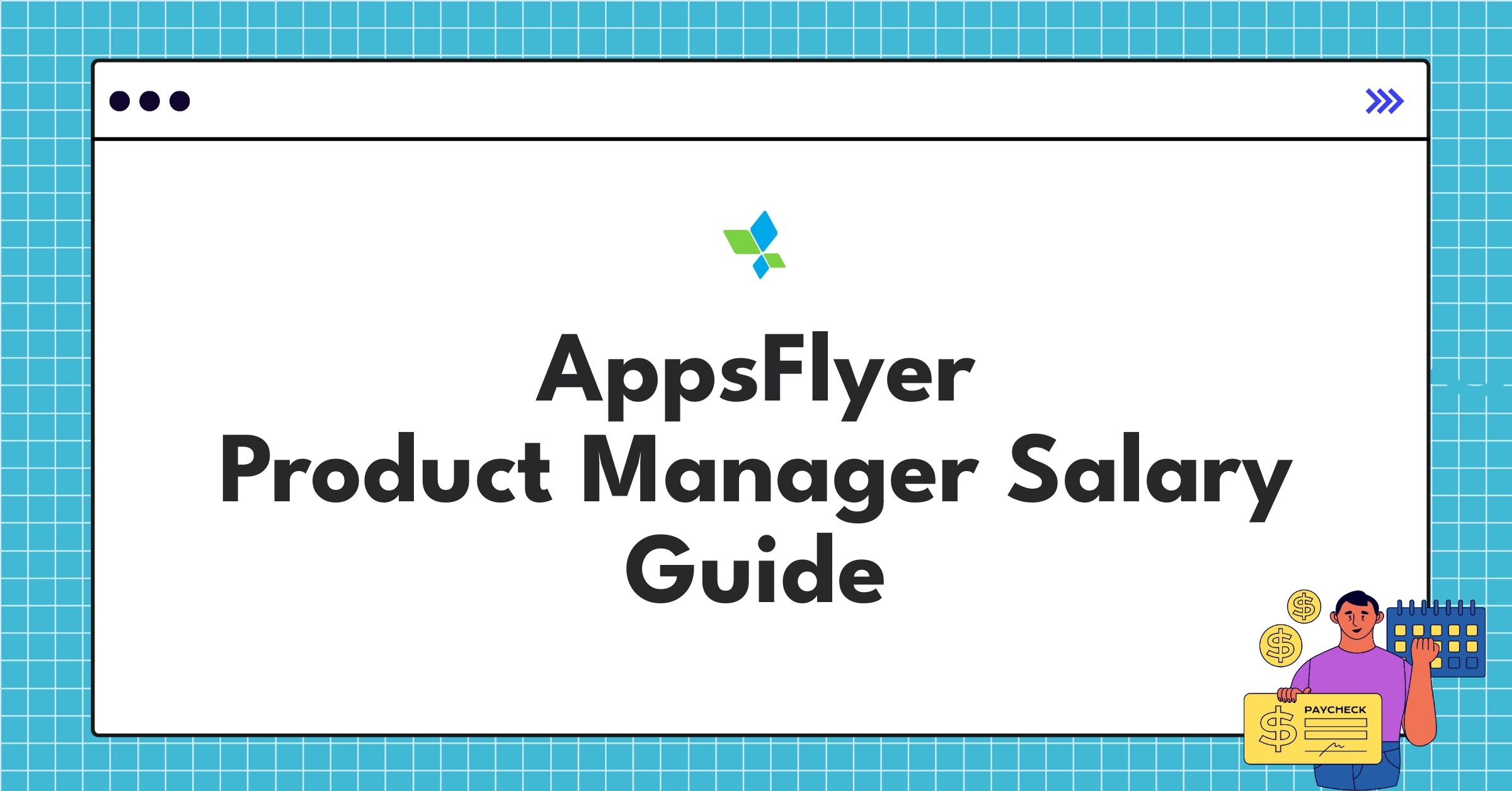 Infographic showing AppsFlyer Product Manager salary components and progression for 2025 in mobile marketing analytics