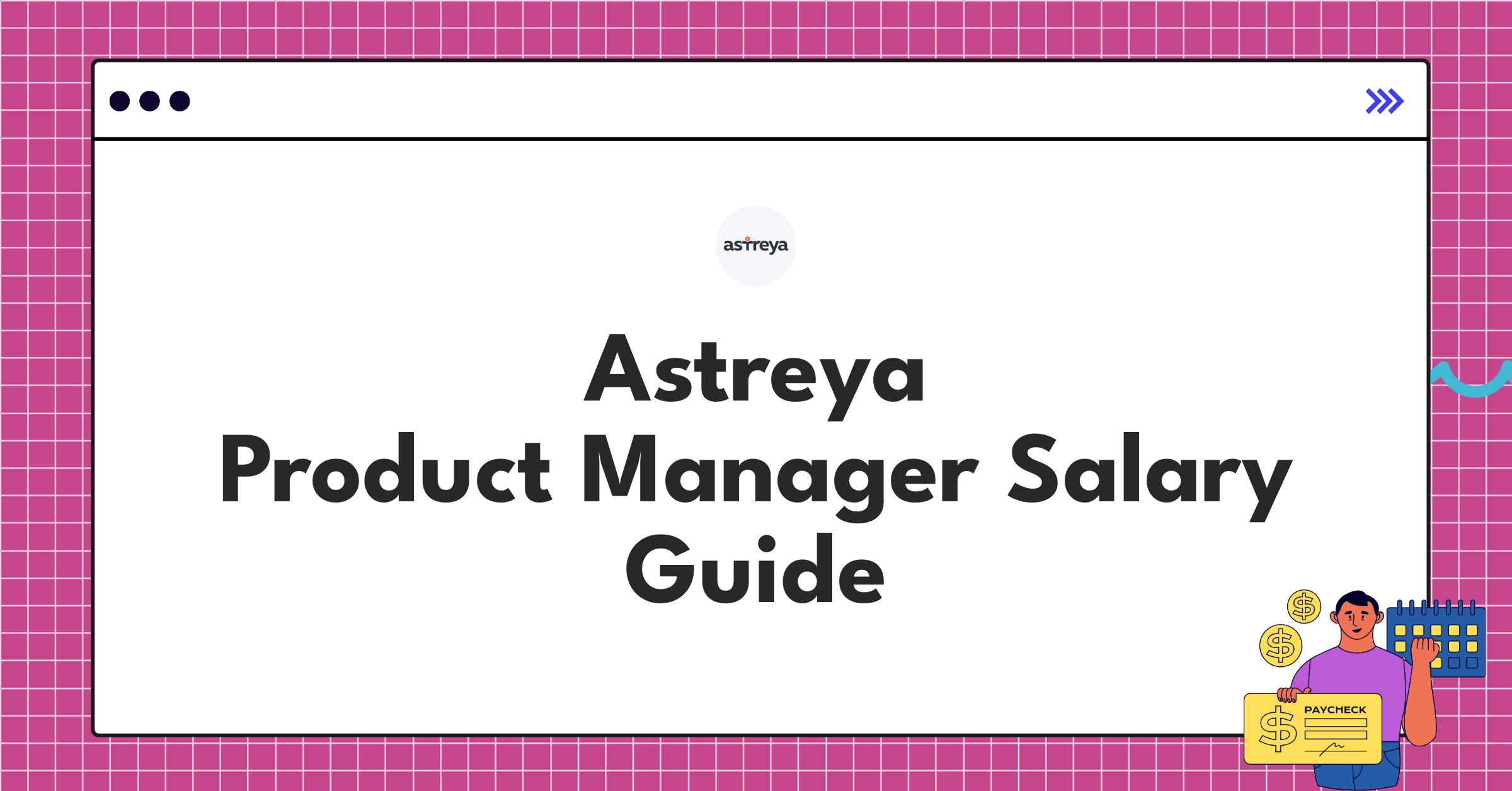 Infographic showing Astreya Product Manager salary components and ranges for different experience levels in 2025