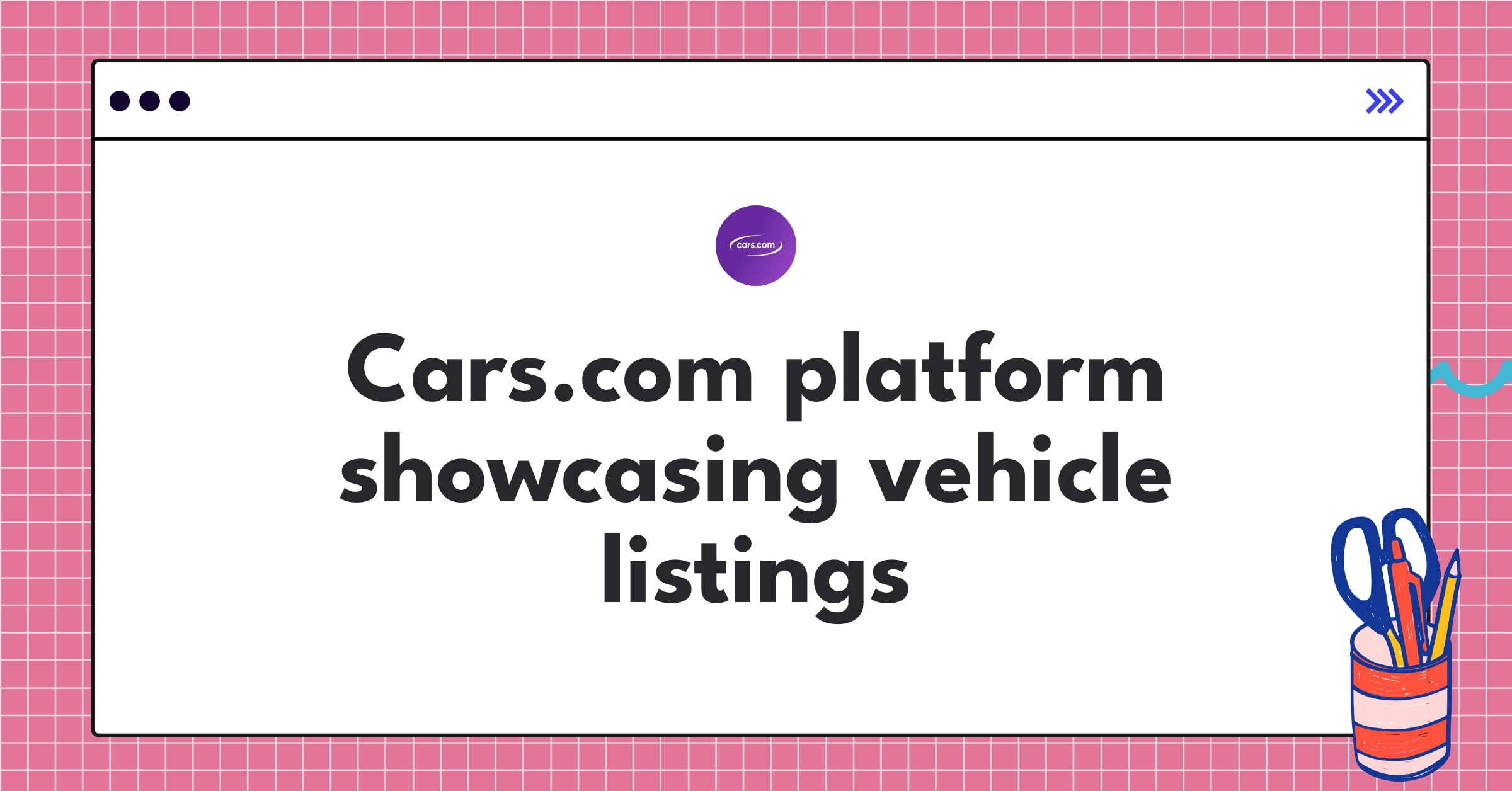 Cars.com automotive marketplace interface displaying diverse vehicle inventory and search filters
