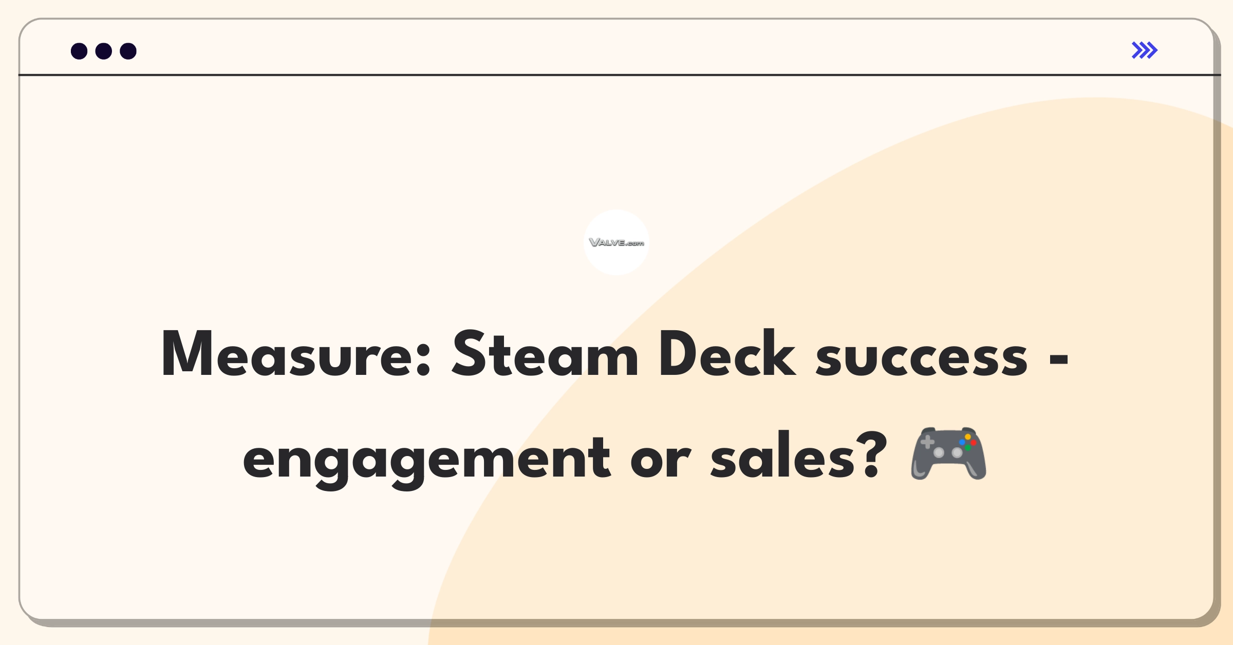 Product Management Analytics Question: Defining success metrics for Valve's Steam Deck gaming hardware