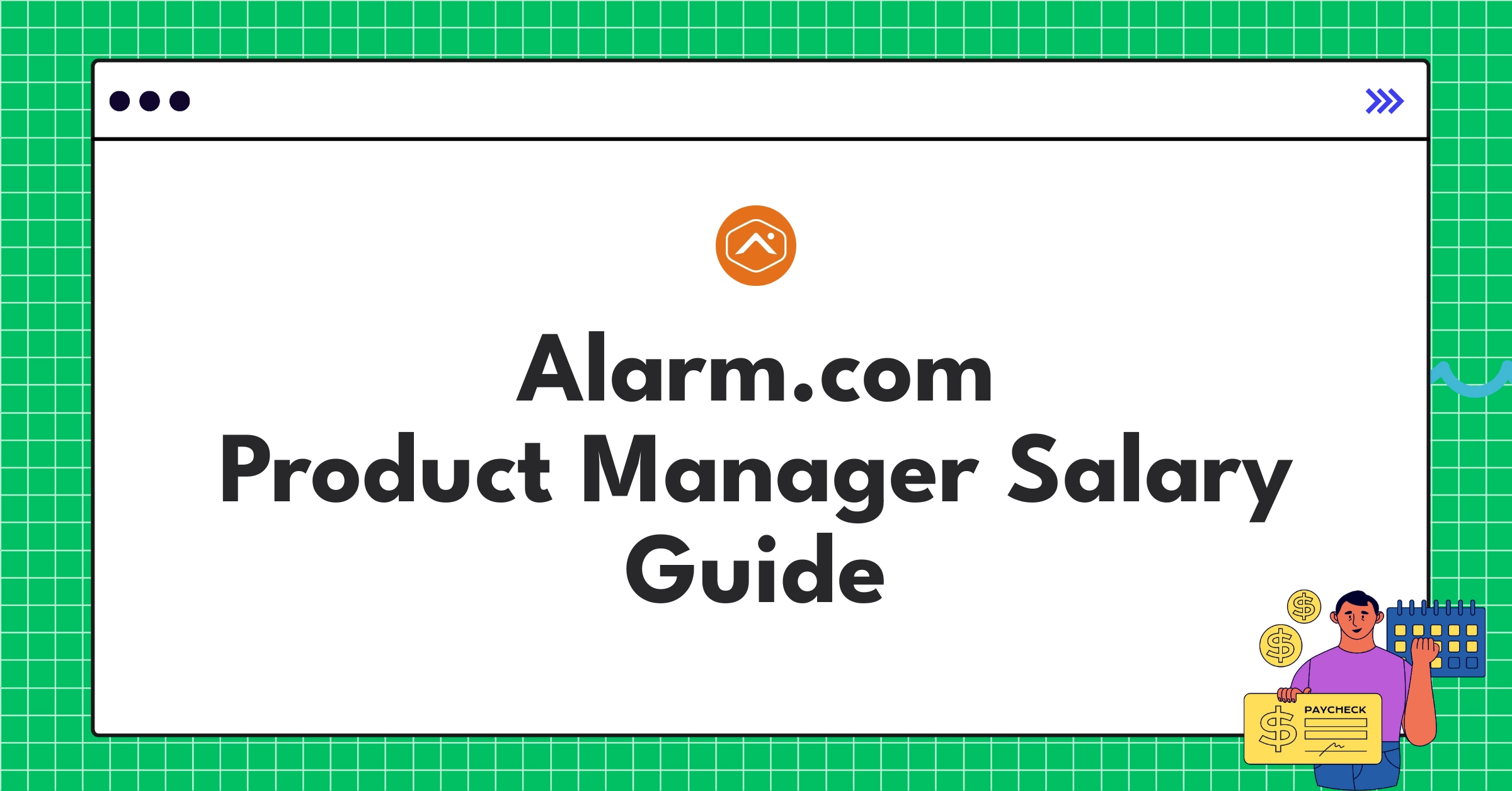 Infographic showing Alarm.com Product Manager salary components and comparison with industry standards for 2025
