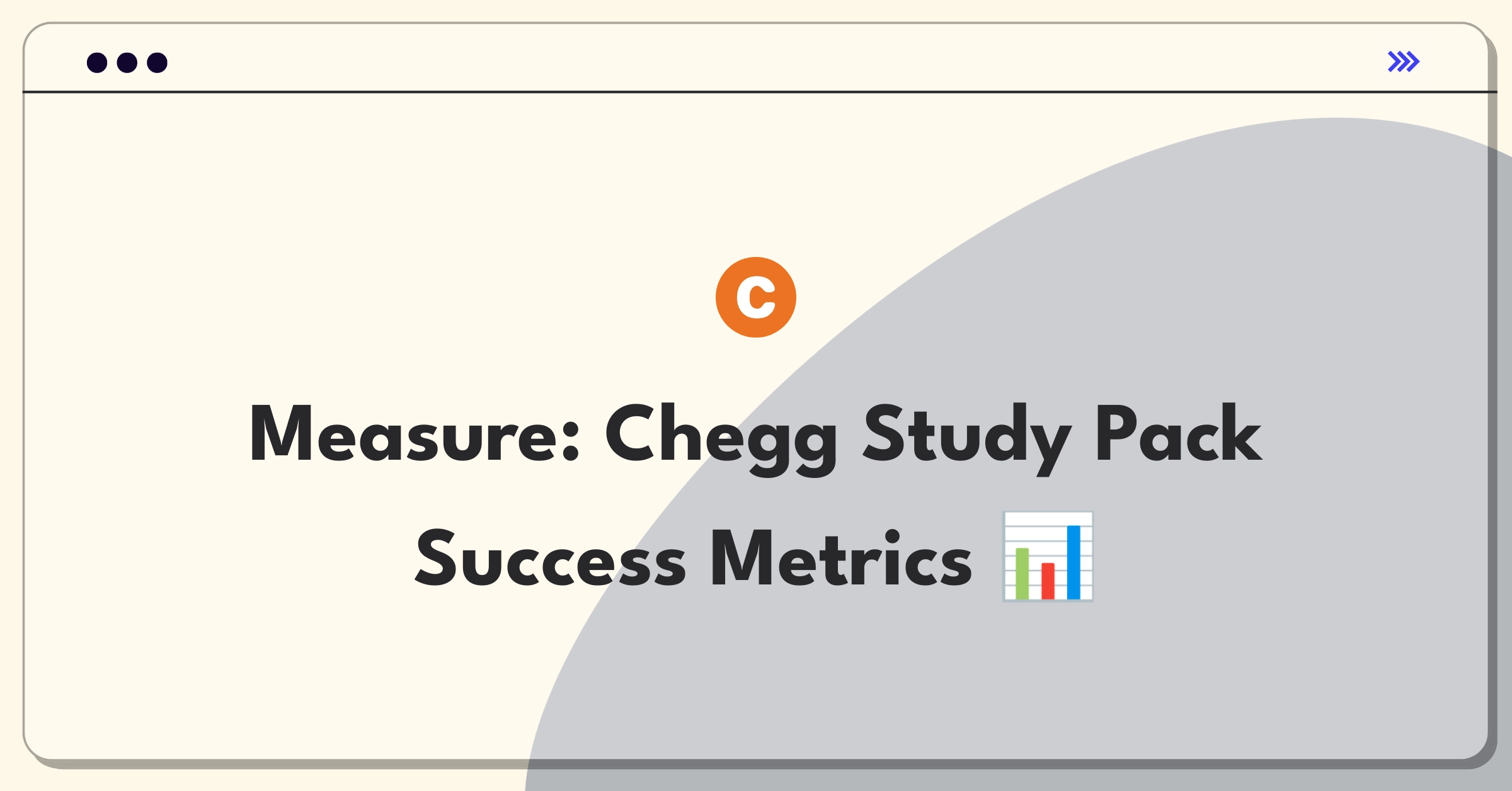 Product Management Success Metrics Question: Evaluating Chegg's Study Pack subscription performance through key indicators