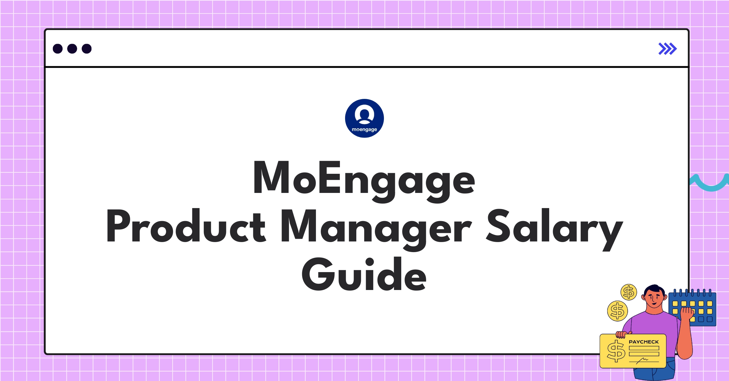 Infographic showing MoEngage Product Manager salary ranges and benefits for different levels in 2025