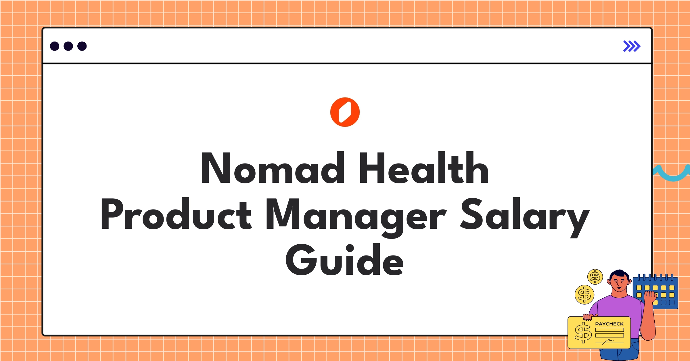Infographic showing Nomad Health Product Manager salary ranges and benefits for 2025