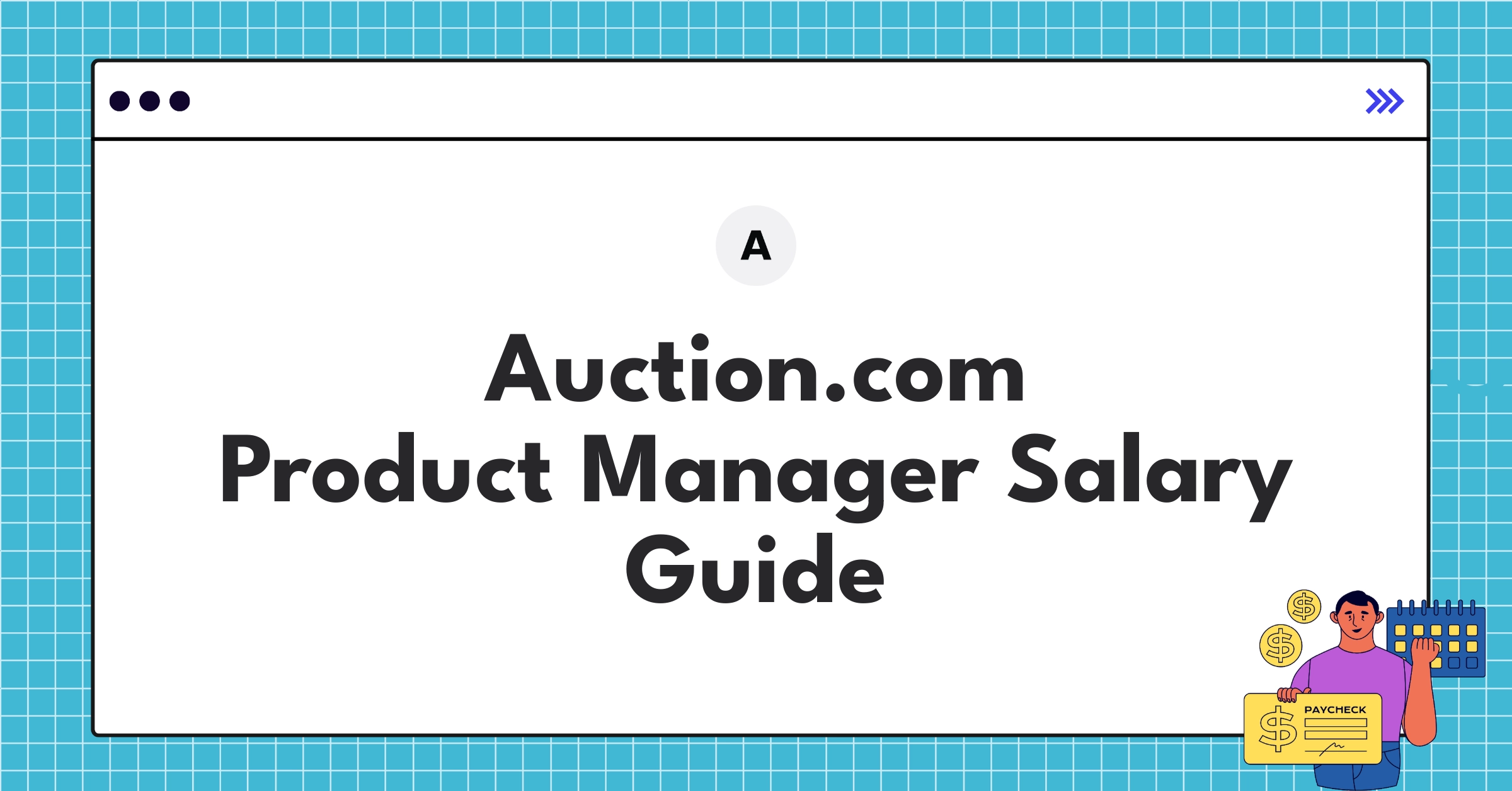 Detailed chart showing Auction.com Product Manager salary components including base pay, bonuses, and equity