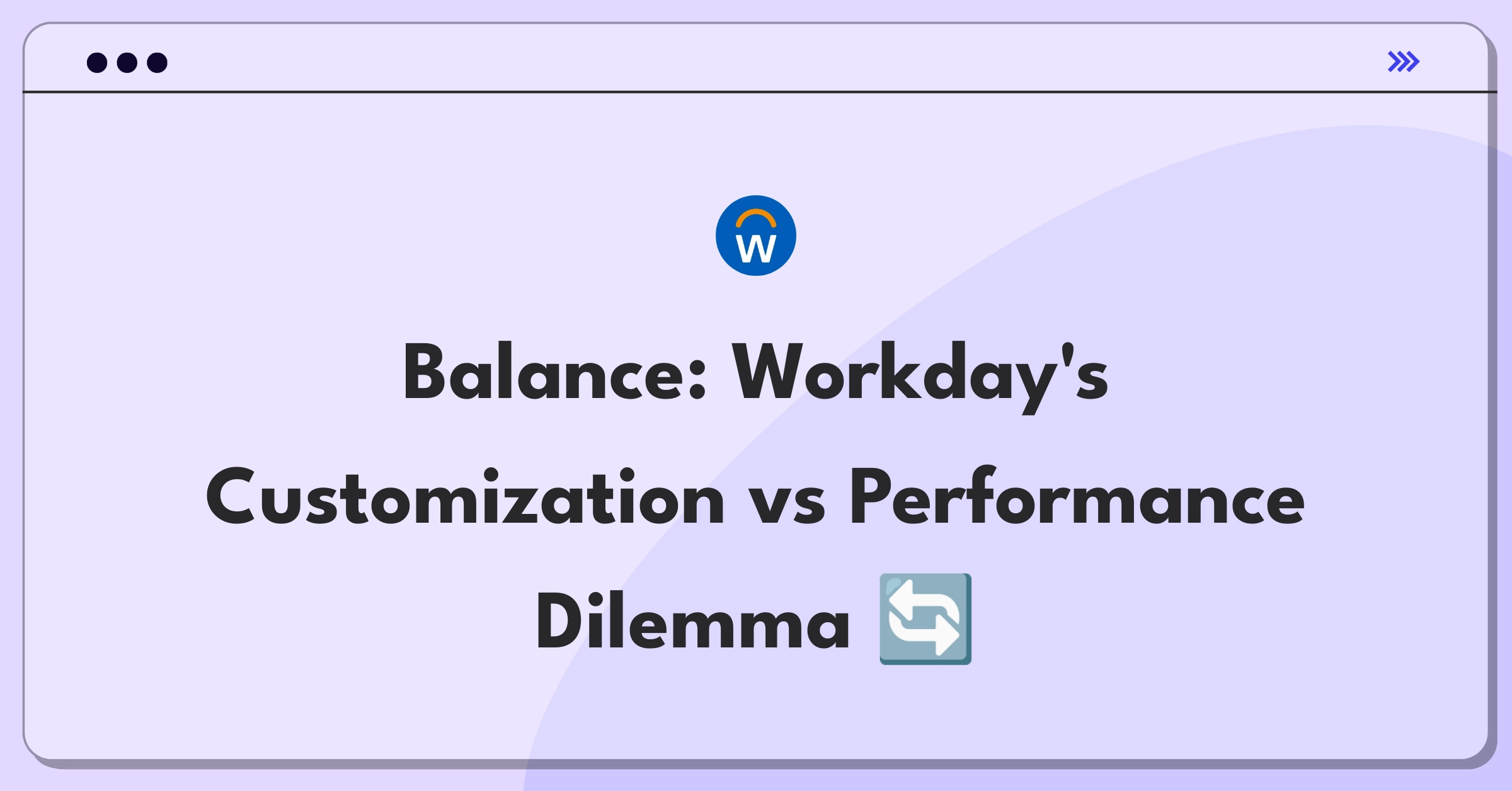 Product Management Trade-off Question: Workday customization options versus system performance prioritization