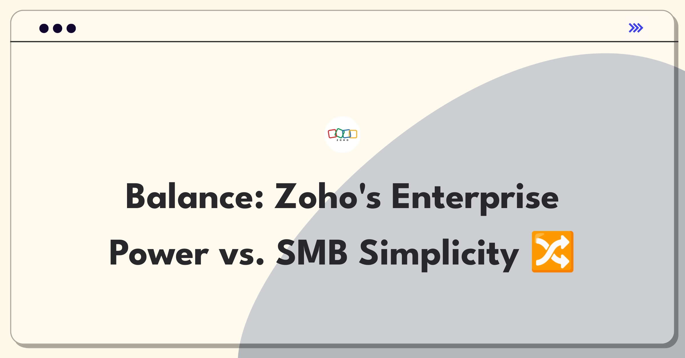 Product Management Trade-off Question: Zoho feature prioritization for enterprise and small business users