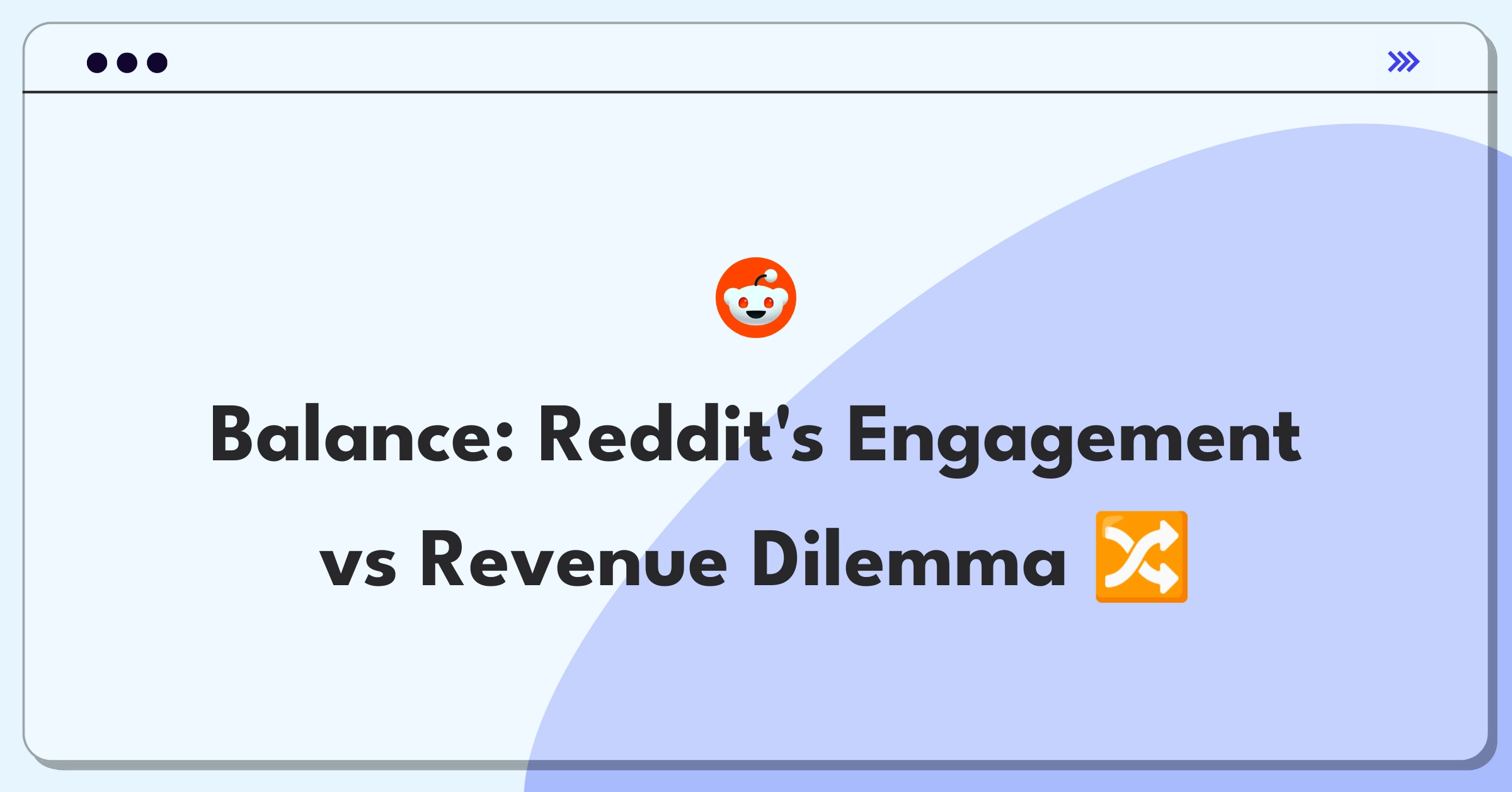 Product Management Trade-Off Question: Reddit feed algorithm balancing user engagement and ad revenue