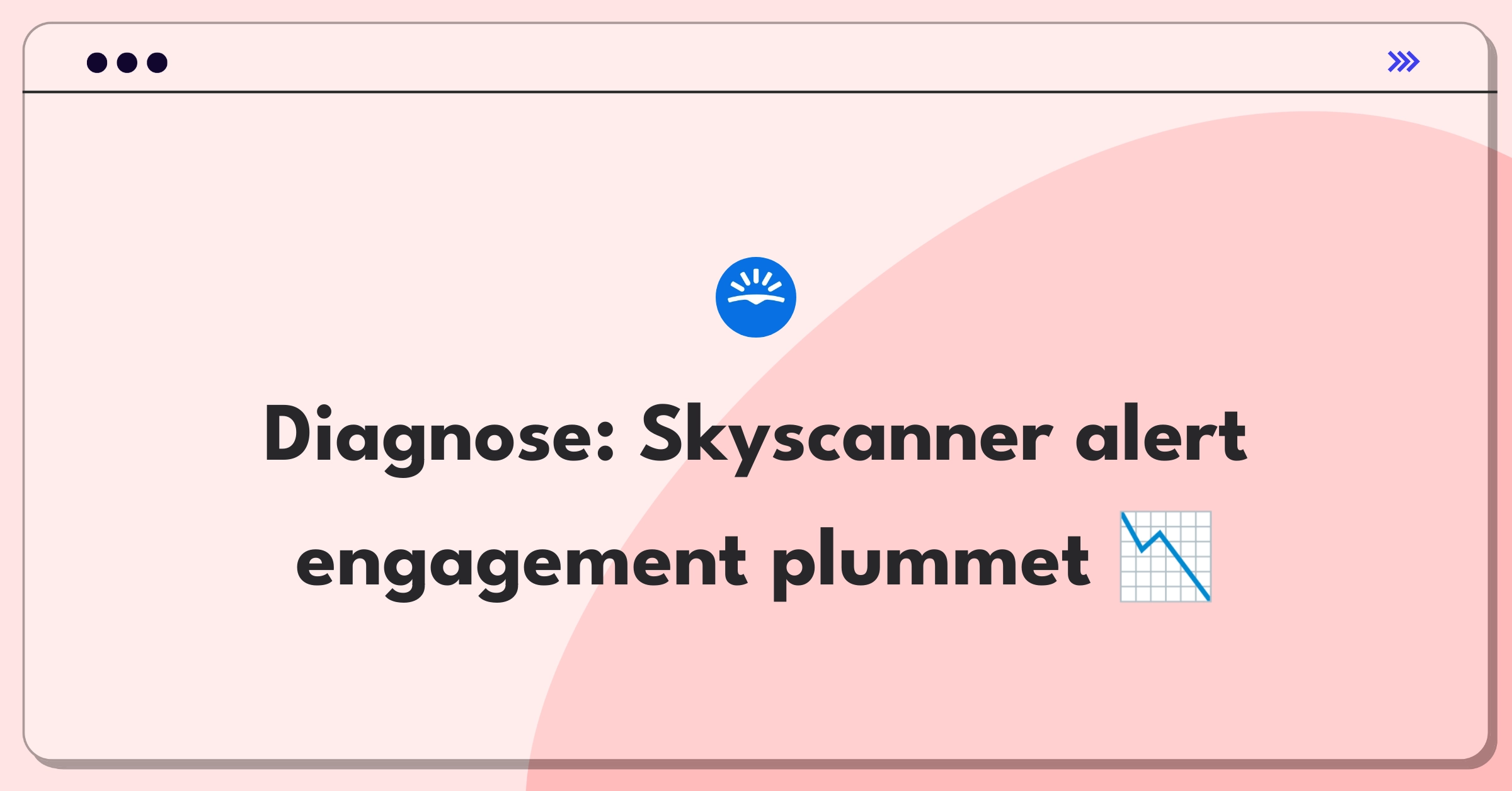 Product Management Root Cause Analysis Question: Skyscanner price alert feature with declining engagement graph