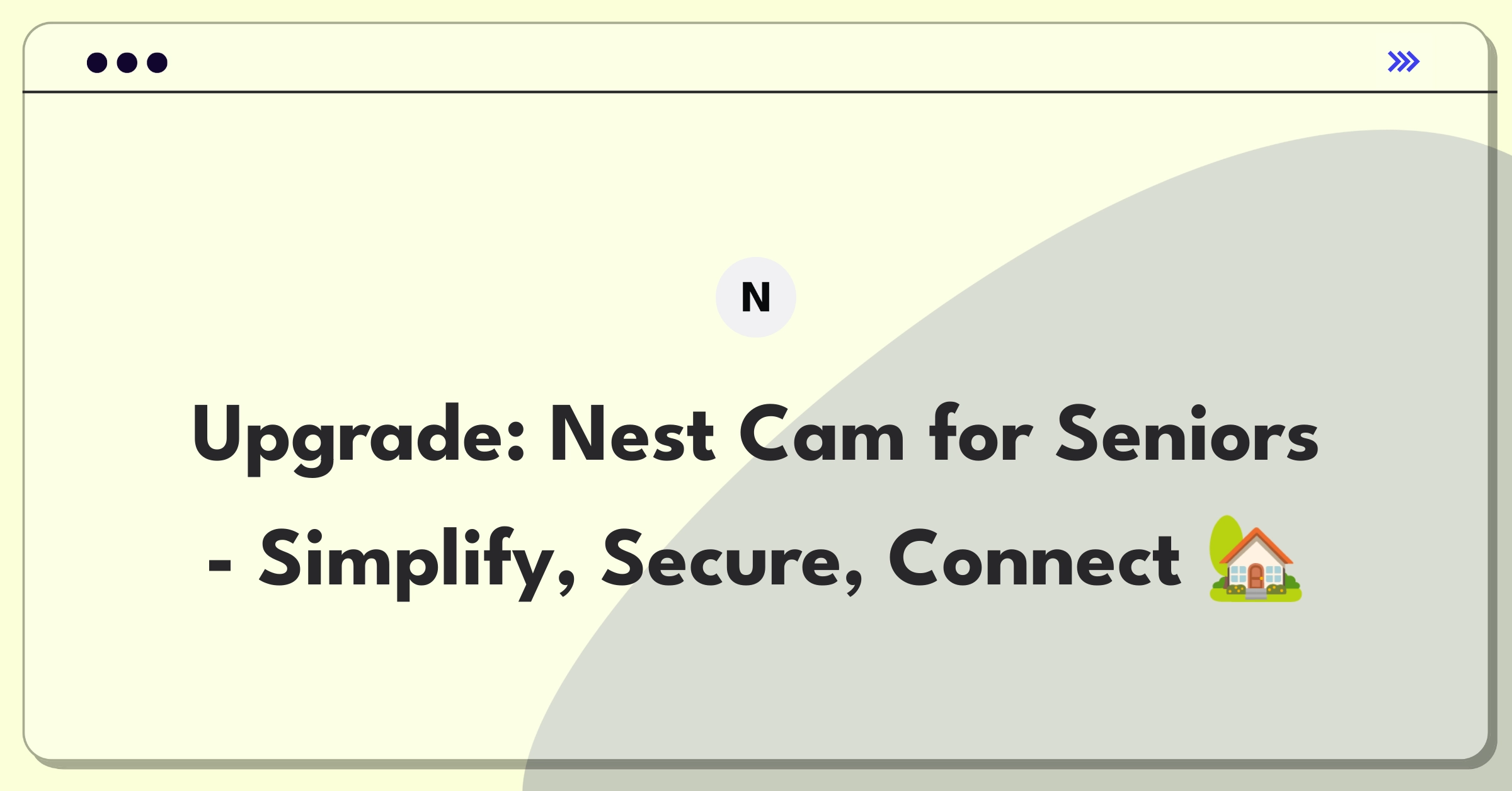 Product Management Improvement Question: Enhancing Nest Cam usability for elderly users through innovative features and design