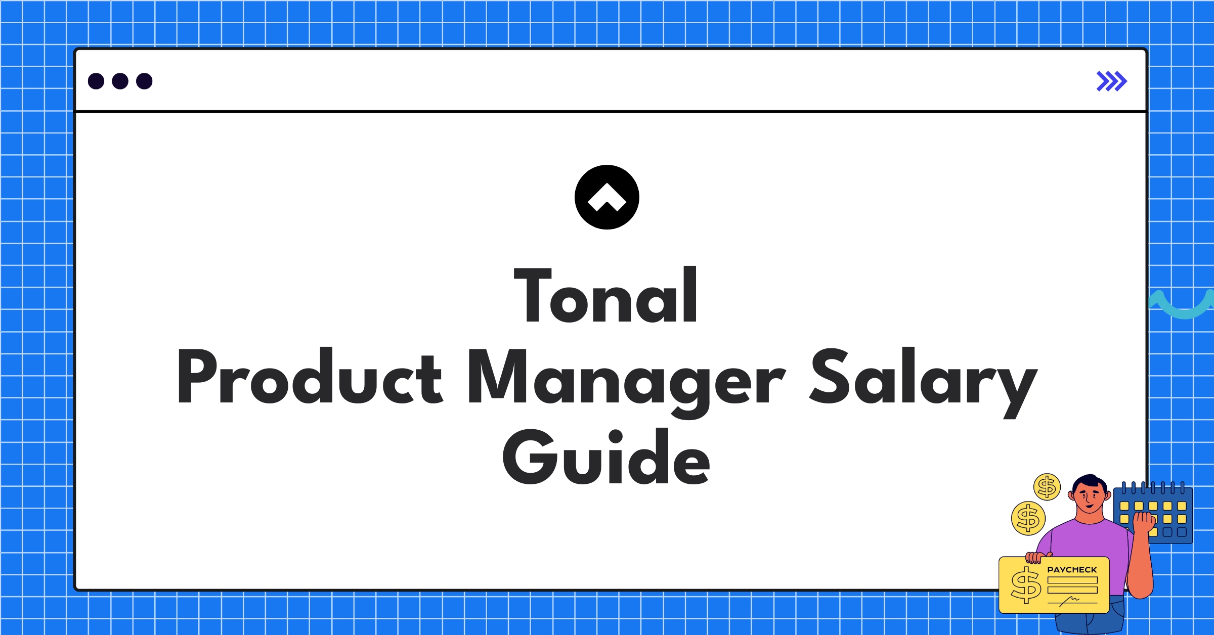 Tonal's innovative strength training device alongside a product manager salary comparison chart