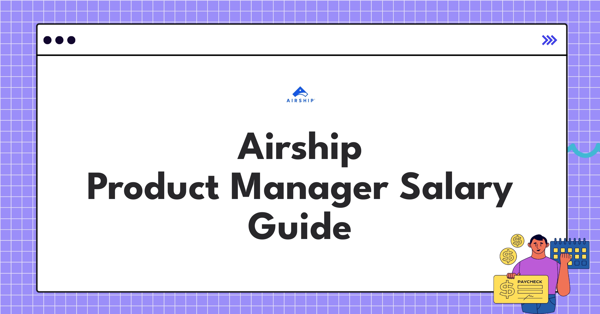 Infographic showing Airship Product Manager salary components and ranges for 2025 compensation guide