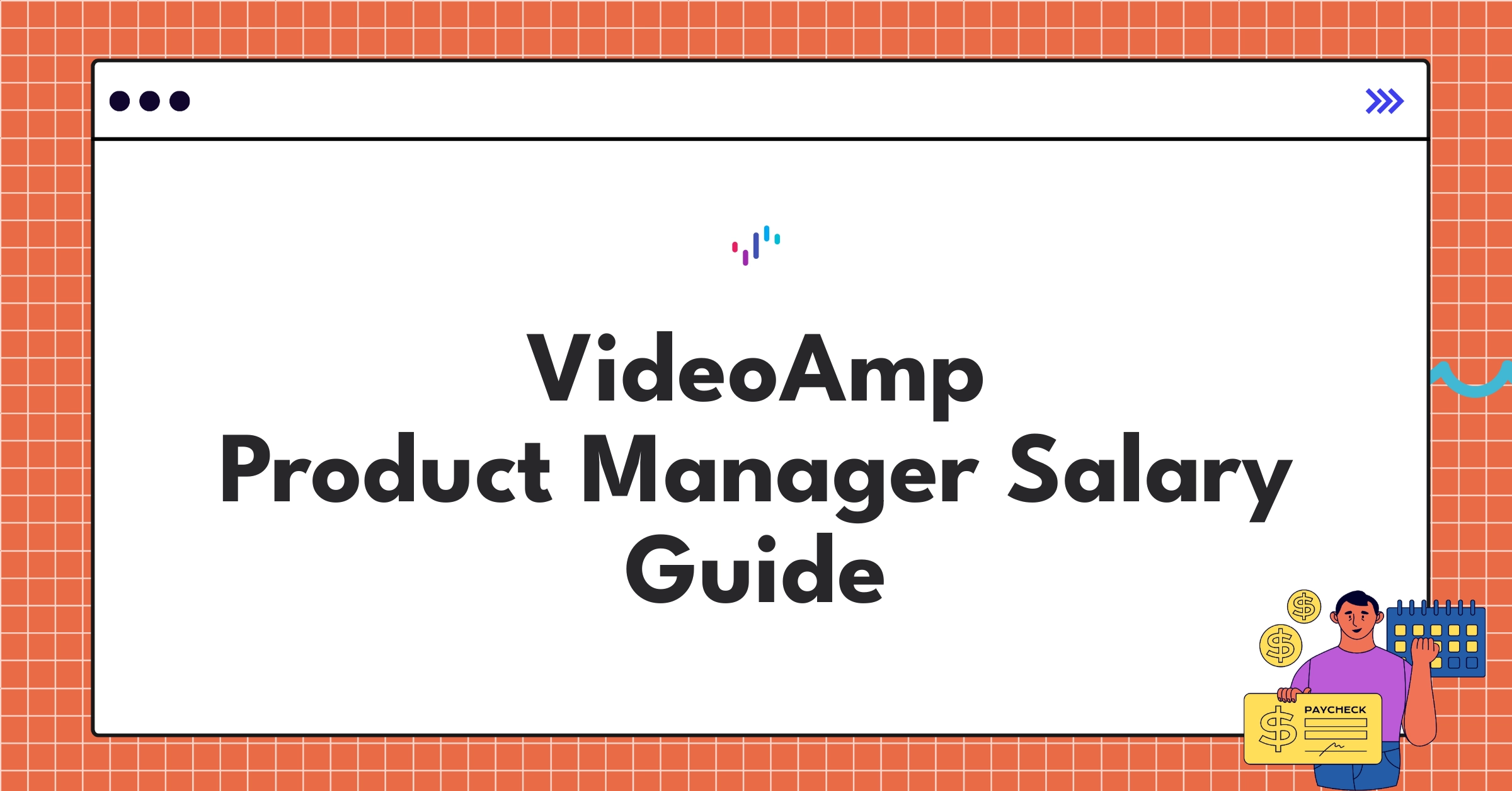 Infographic showing VideoAmp Product Manager salary components and progression for 2025 compensation guide