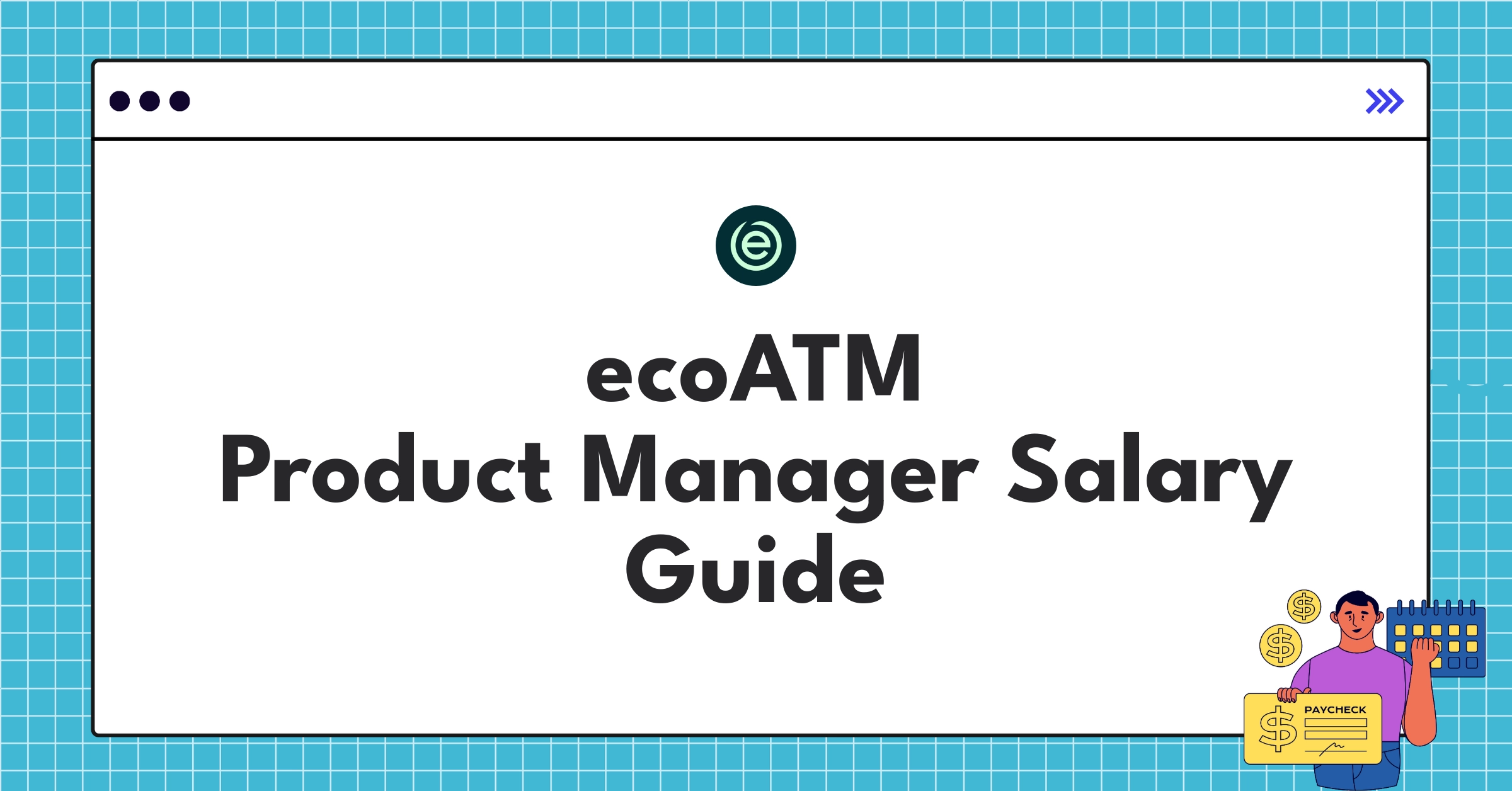 Detailed infographic showing ecoATM Product Manager salary components including base pay, bonuses, and equity