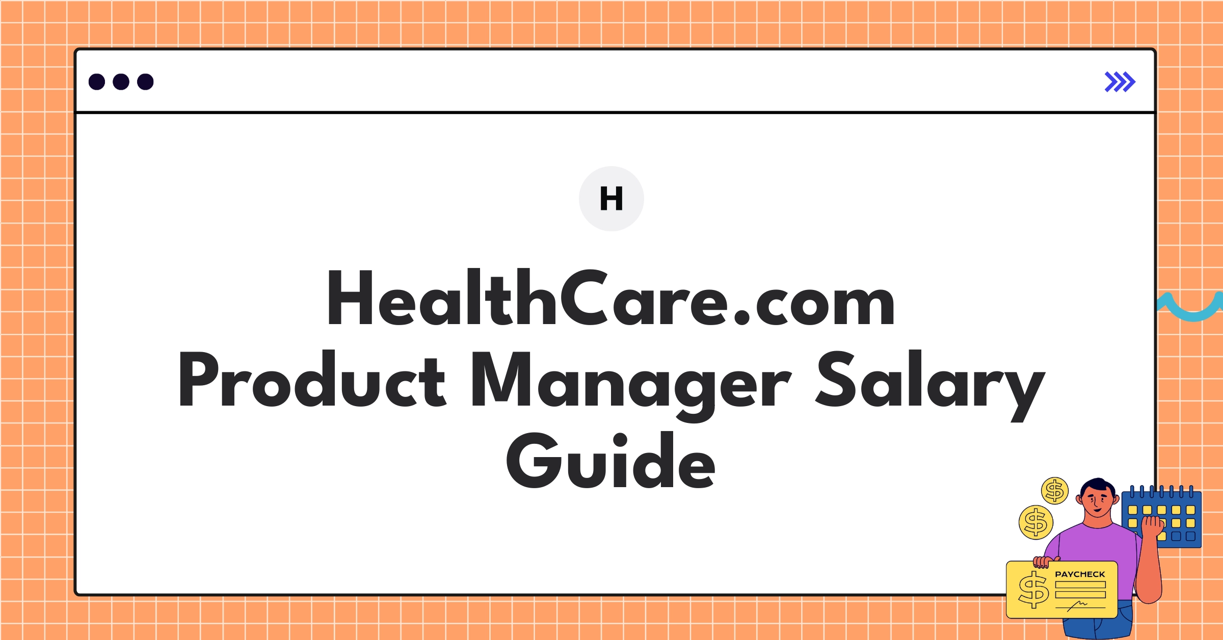 Infographic showing HealthCare.com product manager salary components and progression levels for 2025